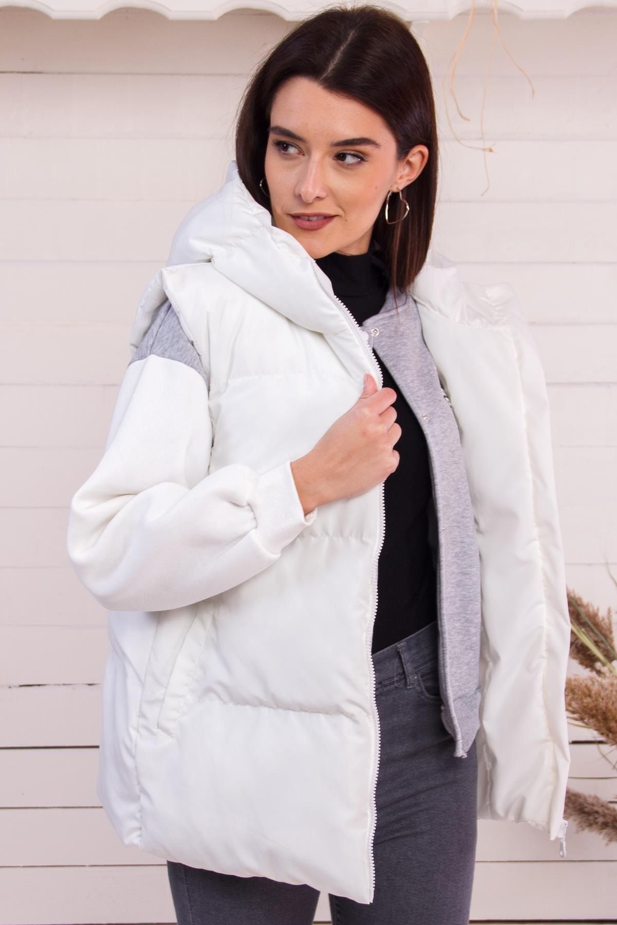 Modaroom Oversize Kapüşonlu Şişme Yelek 837
