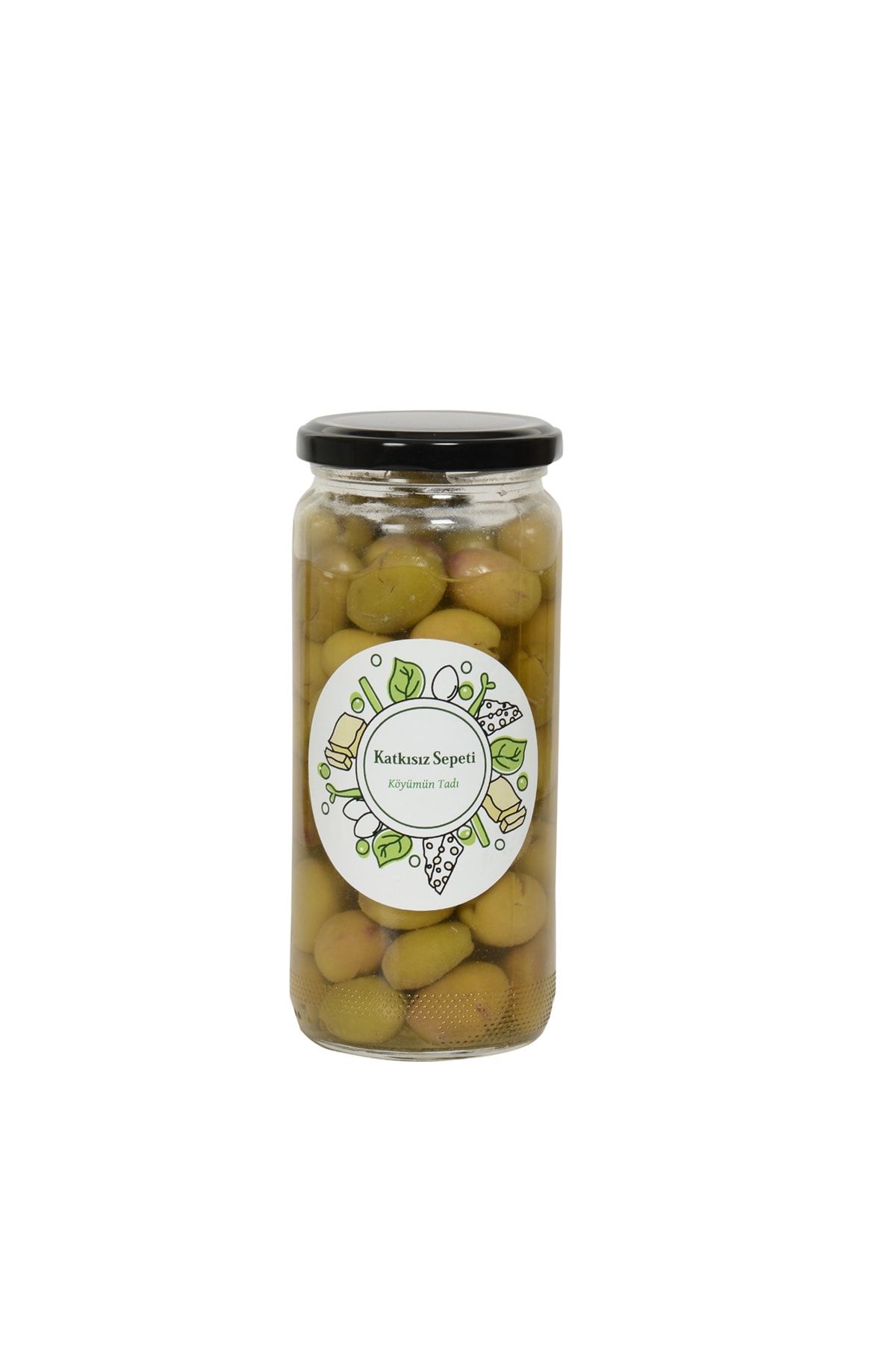 Katkısız Sepeti Doğal Ev Yapımı Kırma Yeşil Zeytin 450gr