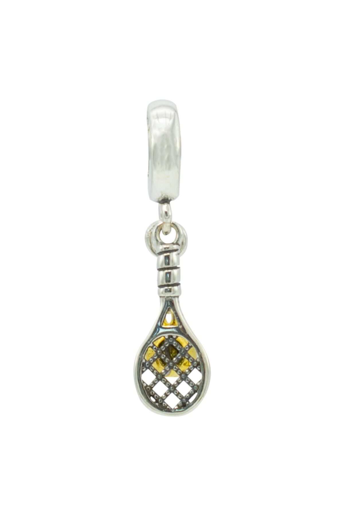 Nur Silver Tenis Topu Ve Tenis Raketi Charm