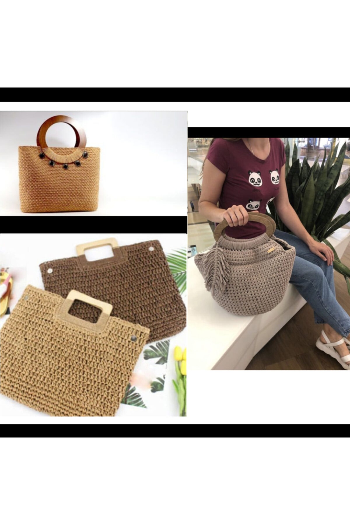 saray lazer Toptan Ahşap Çanta Kulp Model 42 - 24x9 - Akçaağaç - 24 Çift