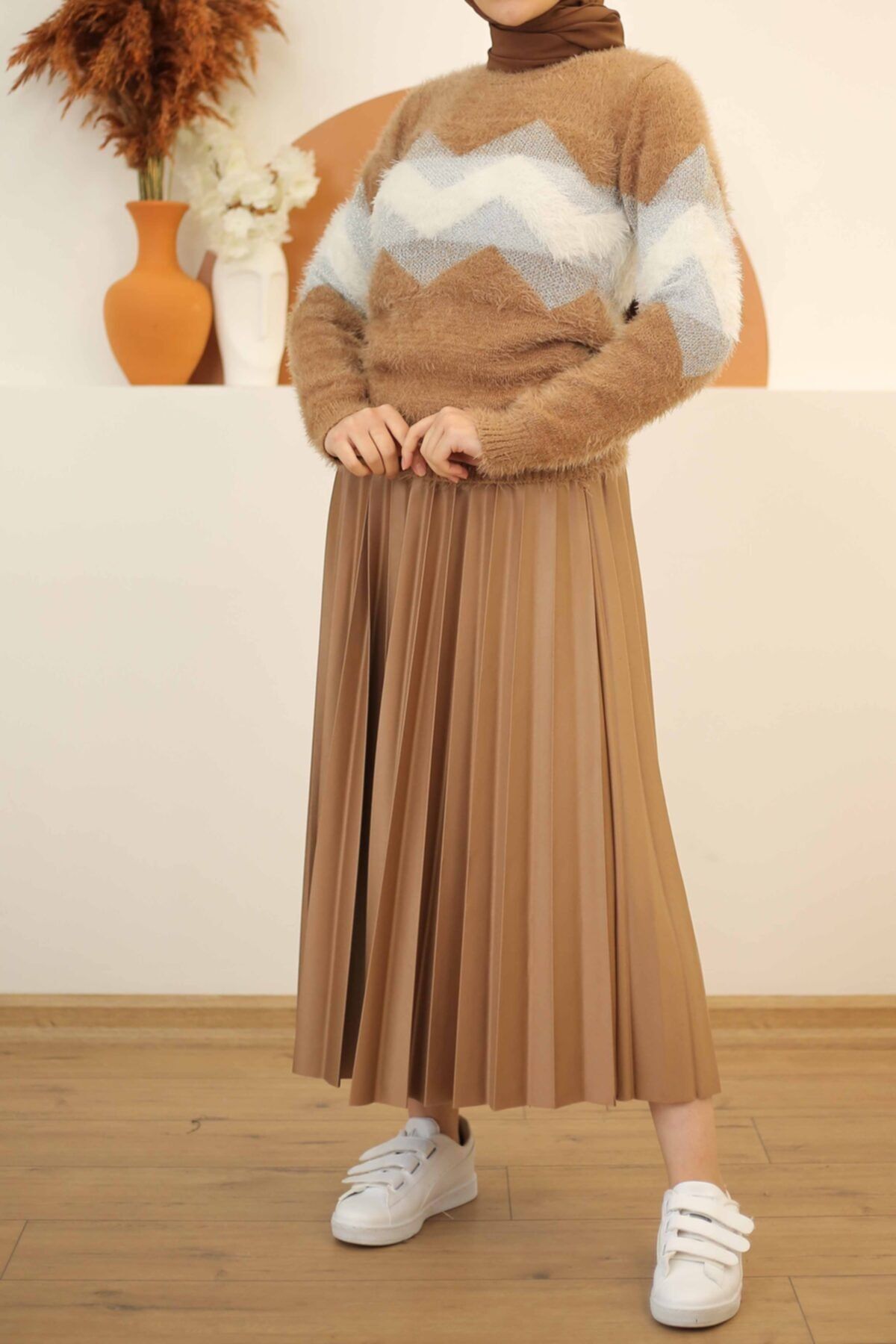 İmajButik Yumuş Triko Kazak/camel