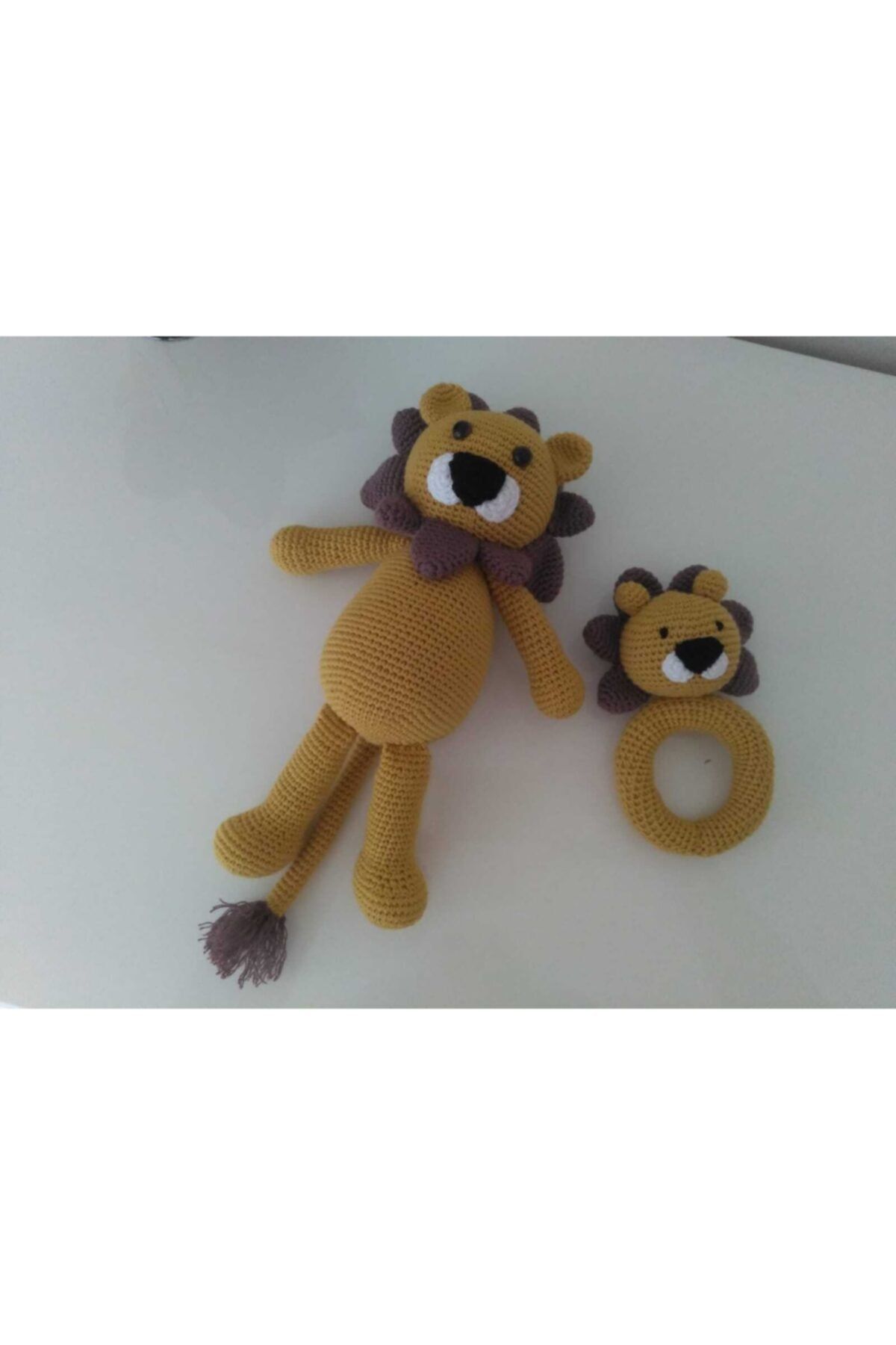 madiboooyuncak Madiboo Oyuncak Doğal El Örgüsü Amigurumi Sevimli Ayıcık Ve Diş Kaşıyıcı İkili Set