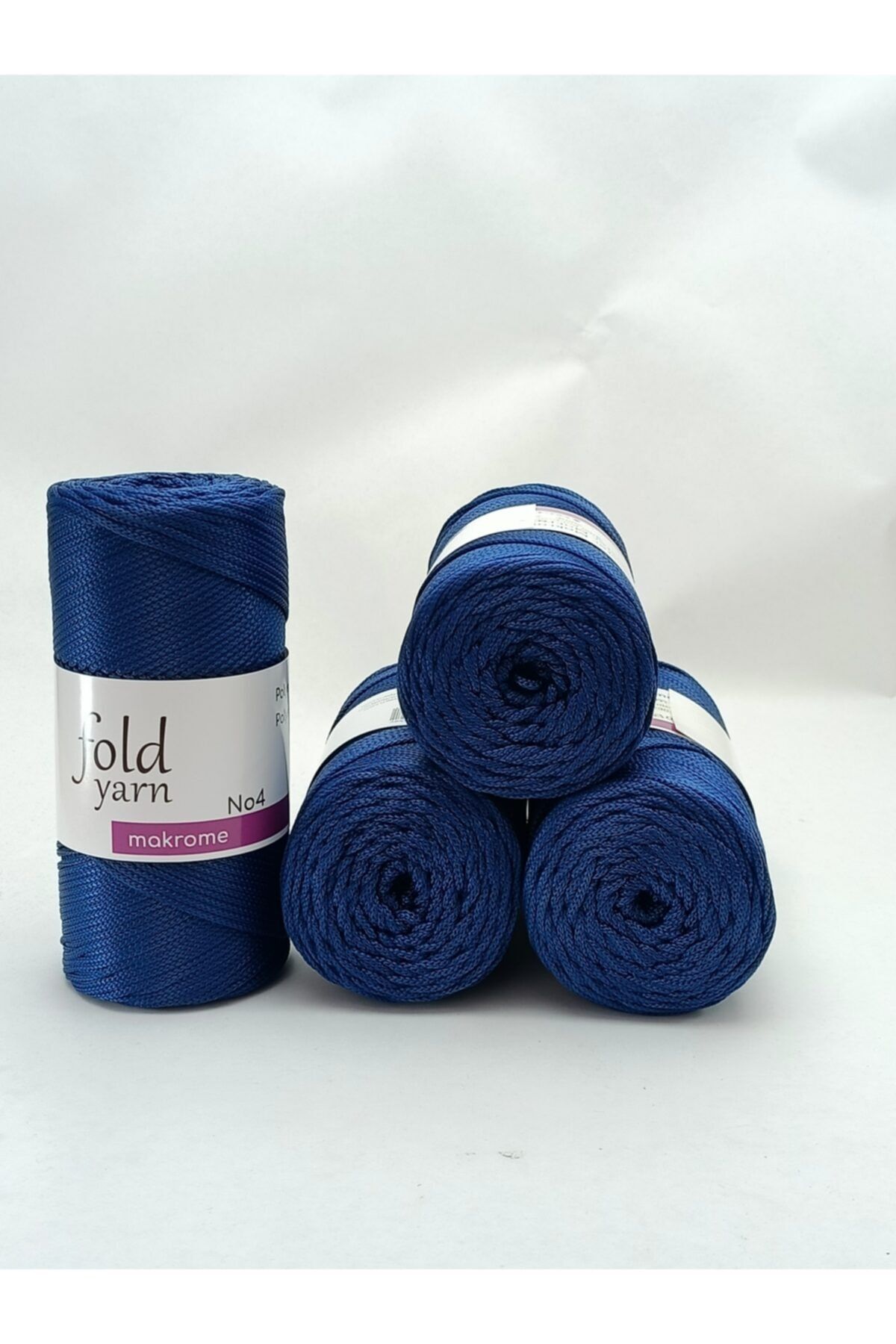 FOLDYARN Polyester Makrome No:4 - Açık Lacivert - (4 Adet)