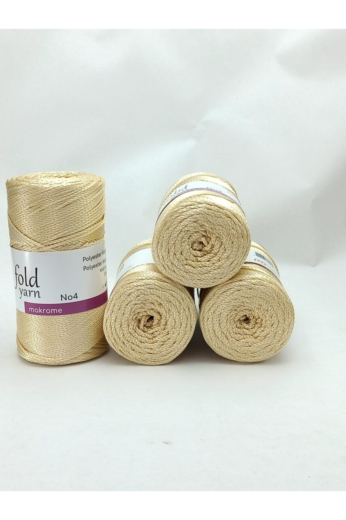 FOLDYARN Polyester Makrome No:4 - Açık Altın Renk - (4 ADET)