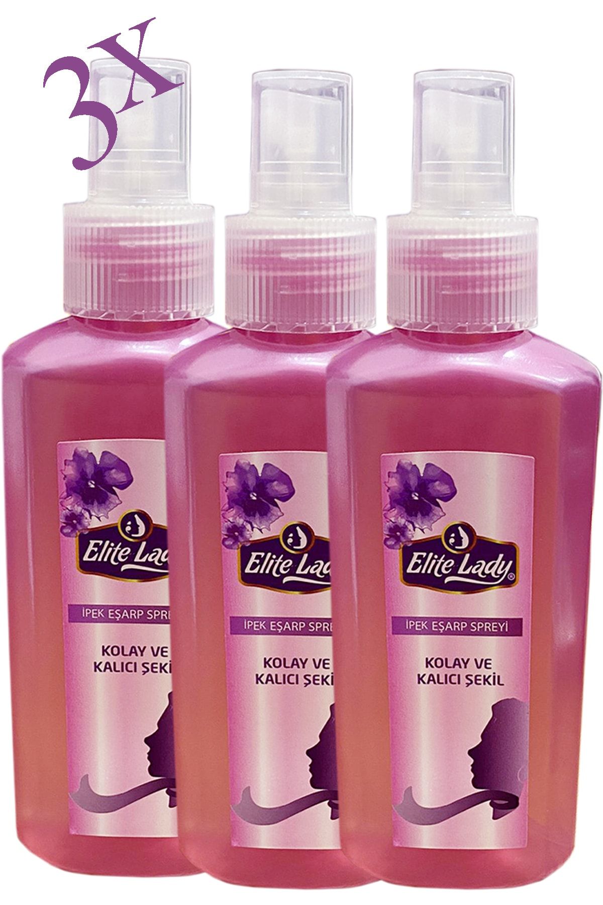 ELİT LADY Ipek Eşarp Şekillendirici Sprey 3 Adet 150 Ml Eşarp Spreyi Hassas Ipek Kumaşlar Dahil Iz Bırakmaz