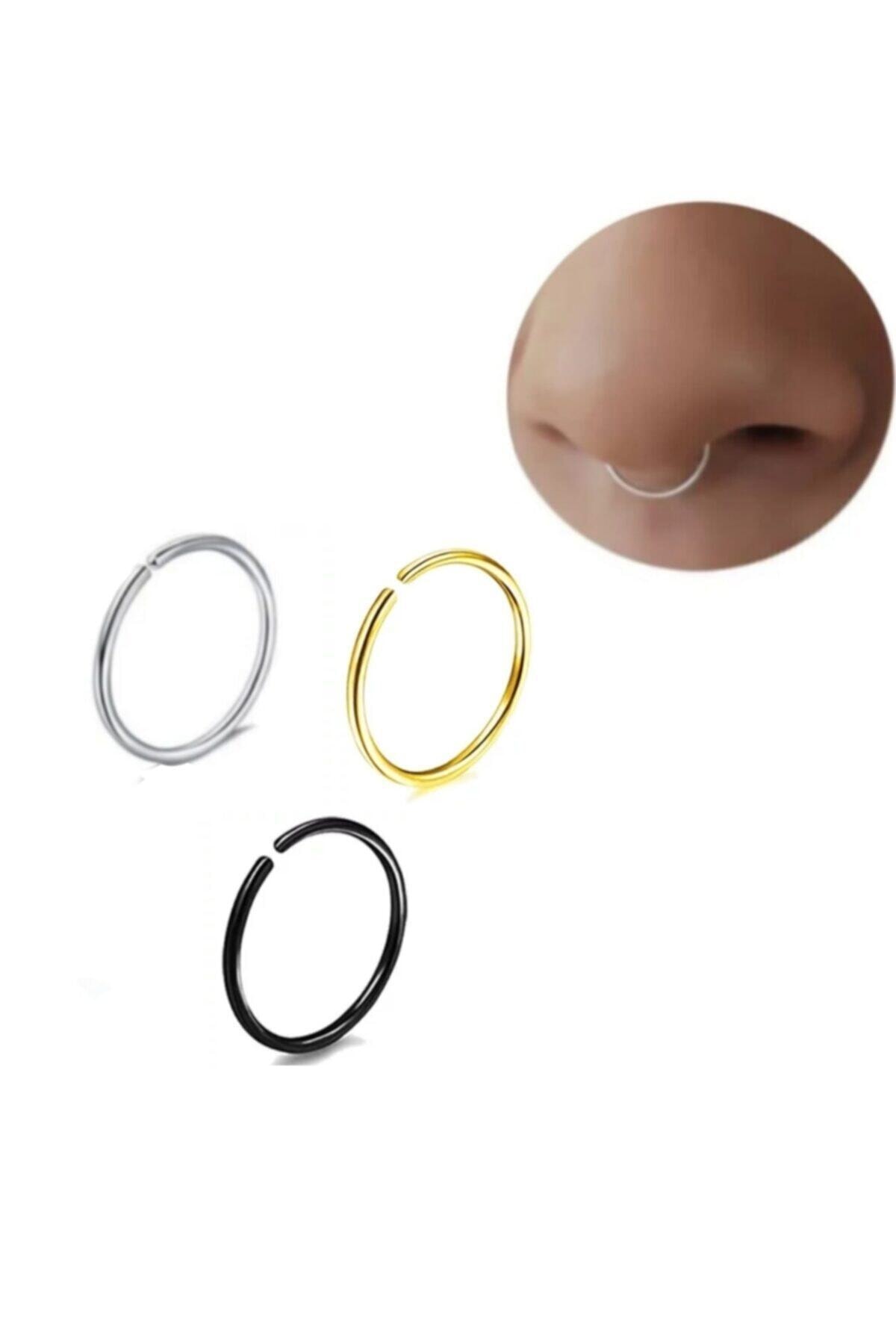 TakıConcept 3 Adet Sahte Fake Piercing 3 Renk