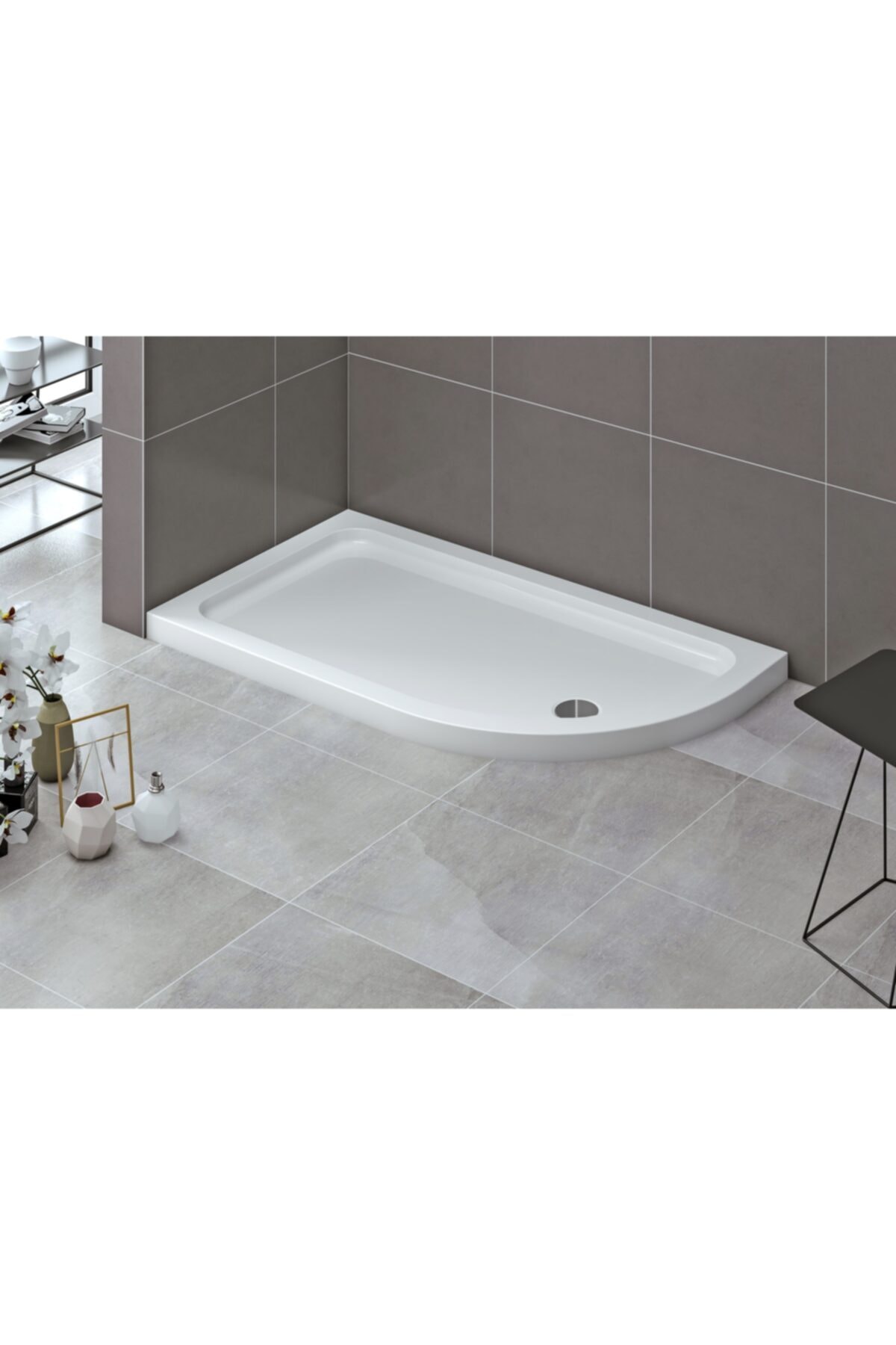 Stina Arista Asimetrik 80x90x6.5 Monoflat Duş Teknesi