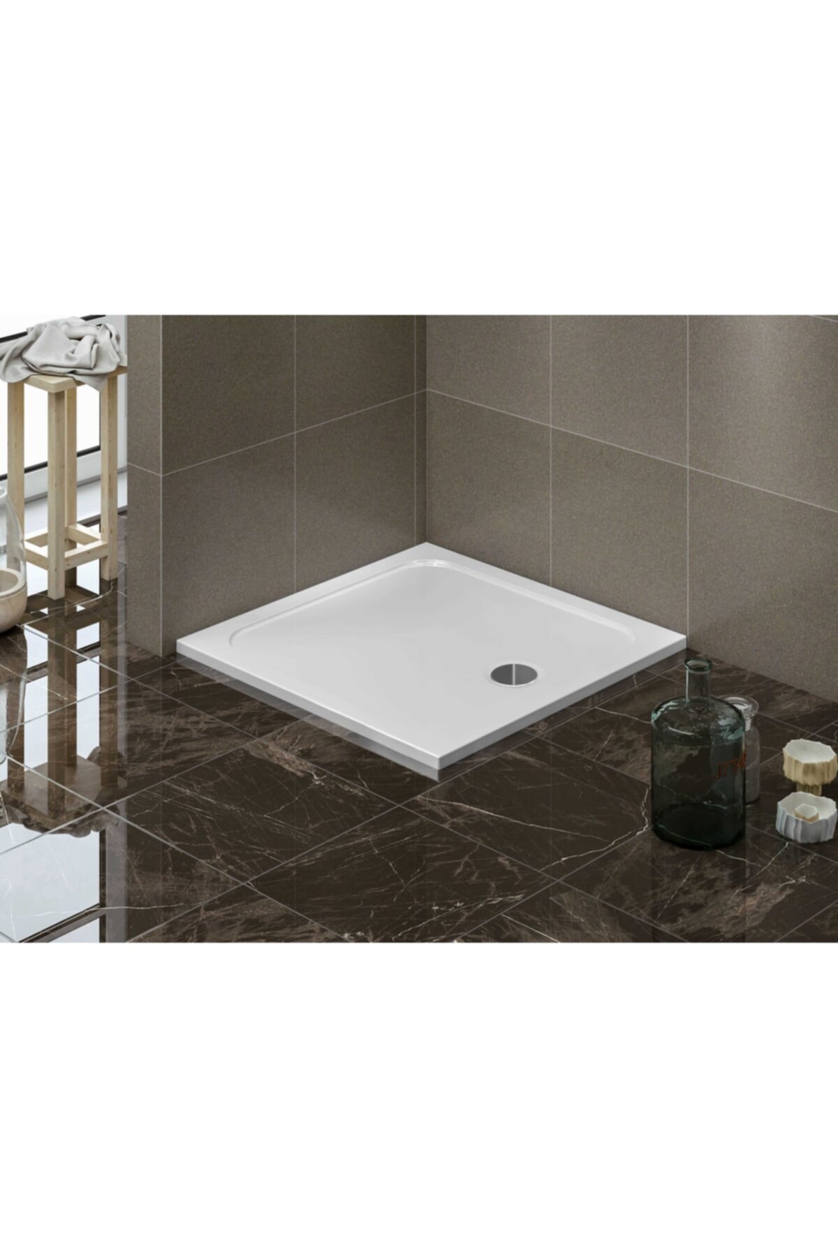 Stina Ramada Kare 70x70x3.5 Slım Flat Duş Teknesi