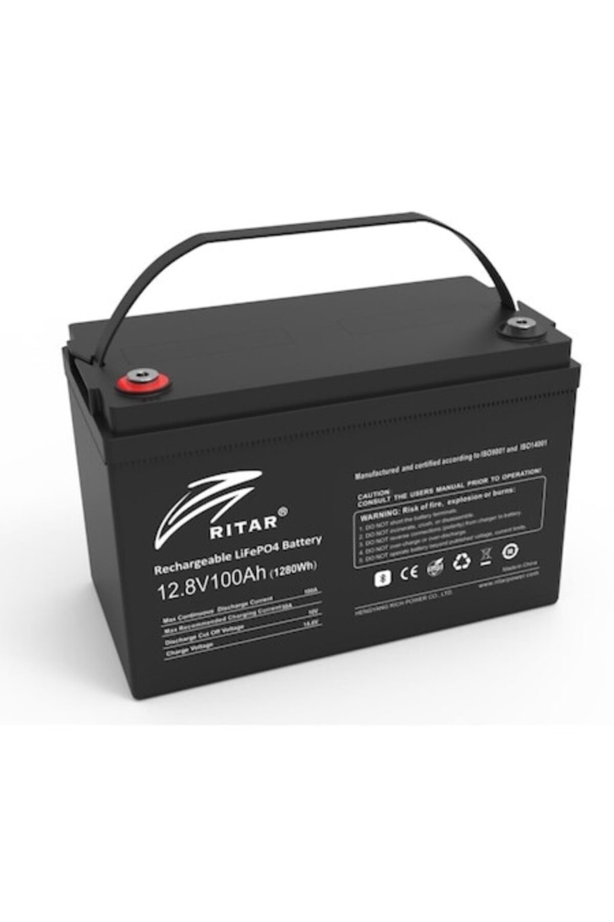Ritar / Lfp12100 Lityum Demir Fosfat Akü 12.8v 100ah (4500 Döngü)