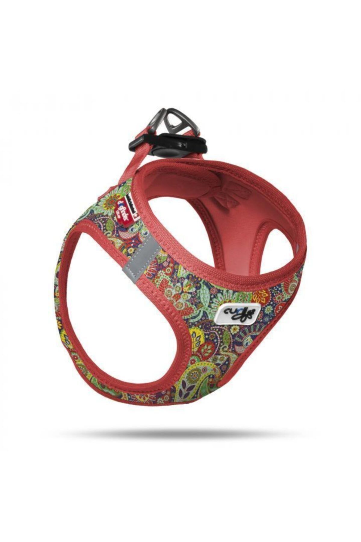 Curli Floral Vest Kırmızı Airmesh Kedi Köpek Göğüs Tasması Beden M