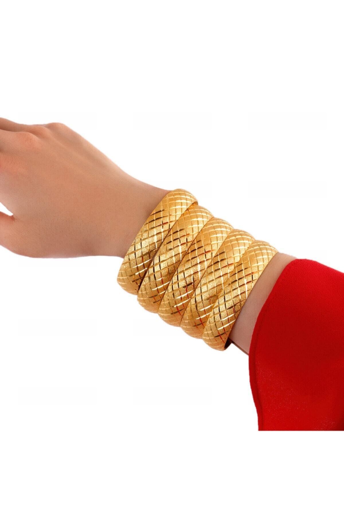 Yıldız Gold İmitasyon 22 Ayar Altın Kaplama 1.5 Cm Baklava Model Bilezik