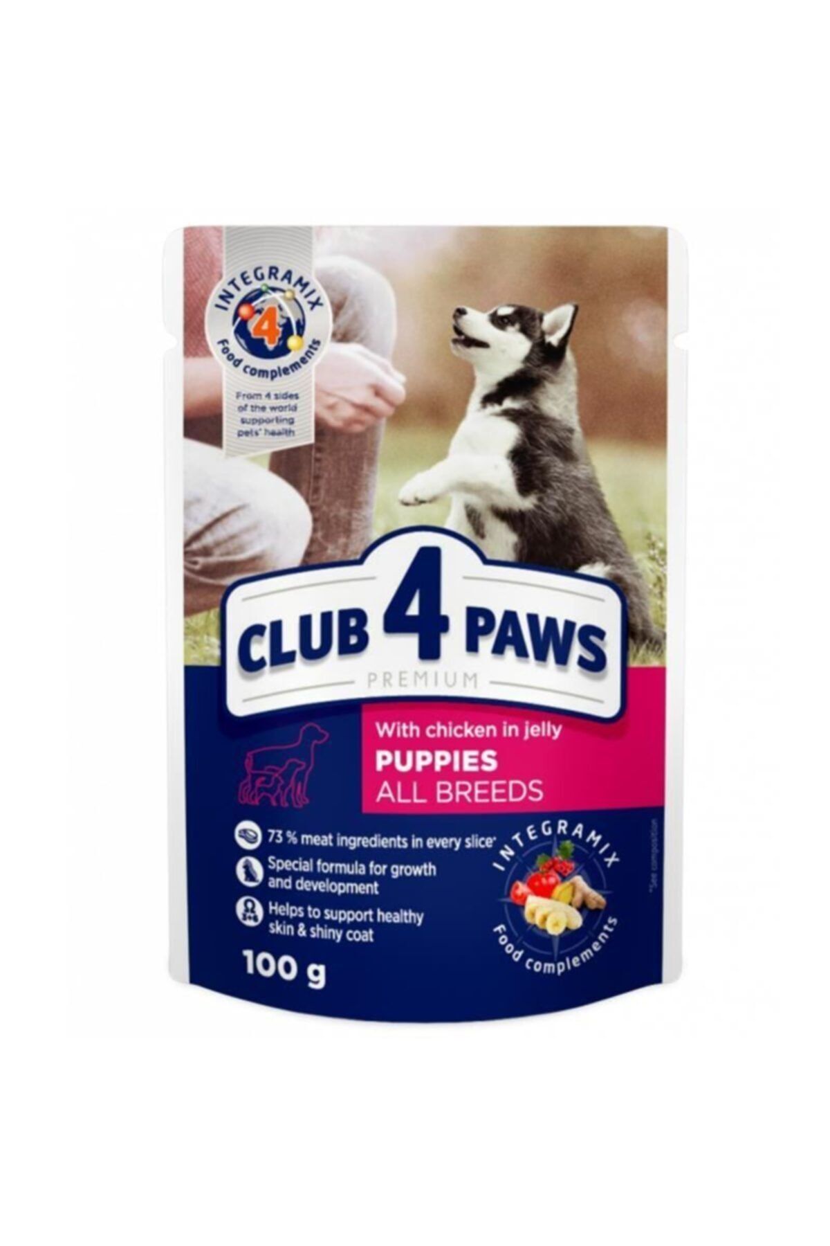 Club4Paws Tavuklu Pouch Yavru Köpek Jöle 100gr 12 Adet