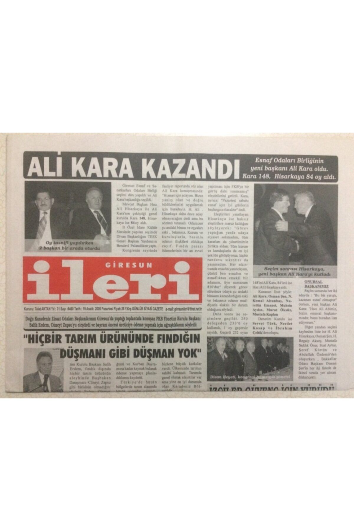 Gökçe Koleksiyon Giresun Ileri Gazetesi 19 Aralık 2005 - Çotanaklar Ünye'yi Ezdi: 1-0 Gz32333