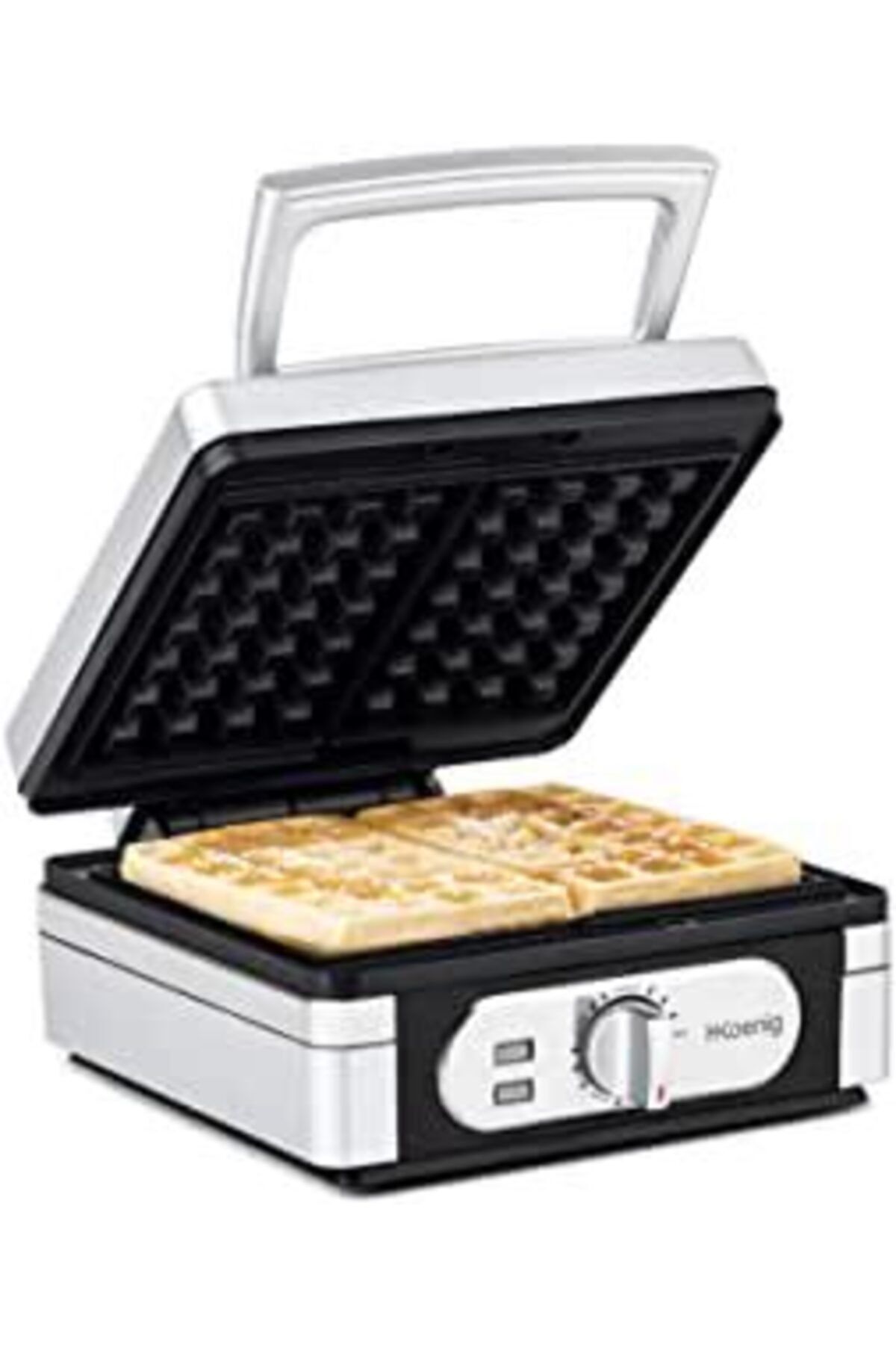 H.Koenig Gfx320 Waffle Makinesi, 1400 W, 2 Waffle, 15 X 10 Cm, Gri