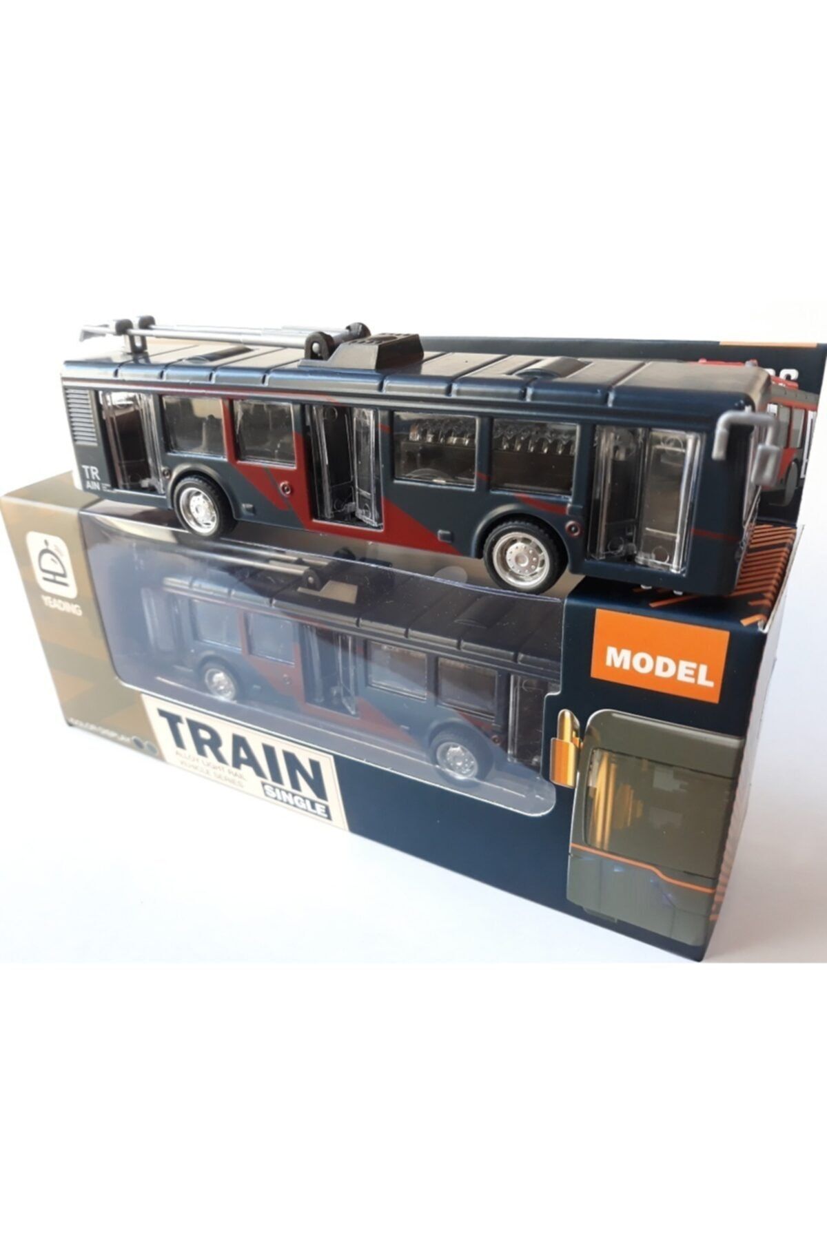 OYUNCAKSAHİLİ Troleybüs Diecast Orjinal Oyuncak Ses Işık Efektli Otobüs 3 Kapı Açılır