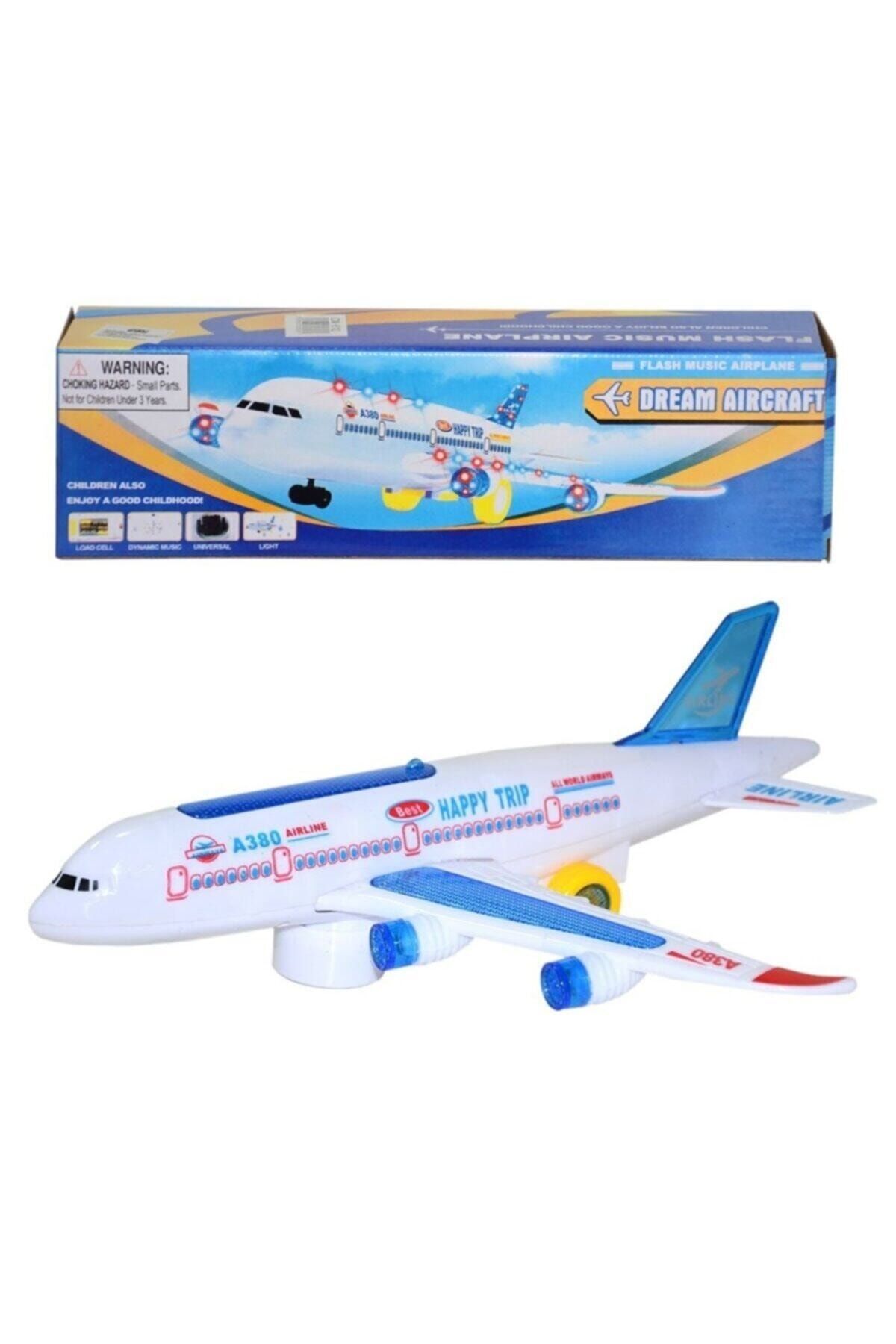 Happy Toys Hareketli Pilli Işıklı Sesli Uçak Airbus Pilli Oyuncak