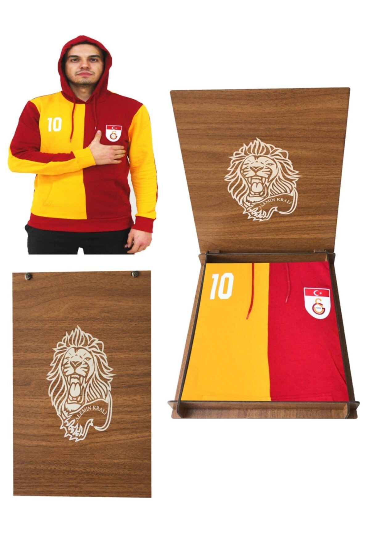 Galatasaray Forma Lisanslı Metin Oktay Sweatshirt Aslan Ahşap Kutulu