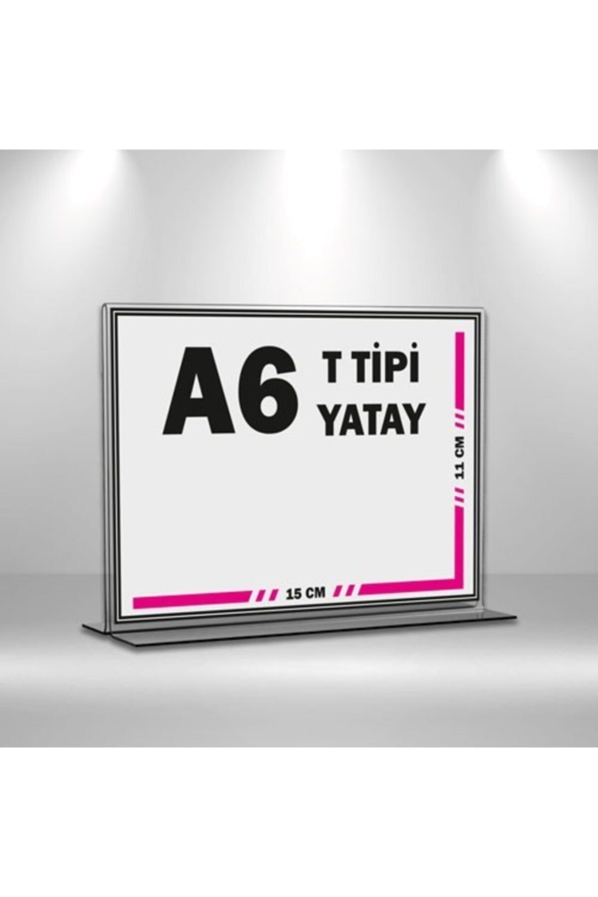 MESAGLASS T Tipi A6 Pleksi Föylük Broşürlük-yatay A6 Föylük-20 Li Paket