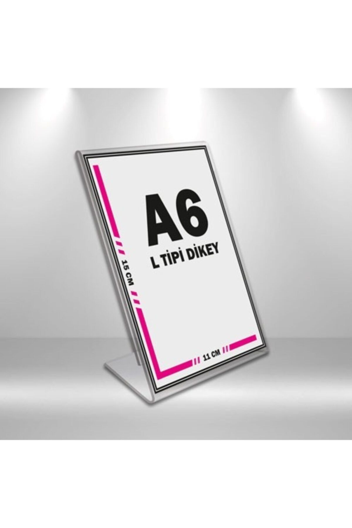 MESAGLASS L Tipi A6 Pleksi Föylük Broşürlük-dikey A6 Föylük-10 Lu Paket