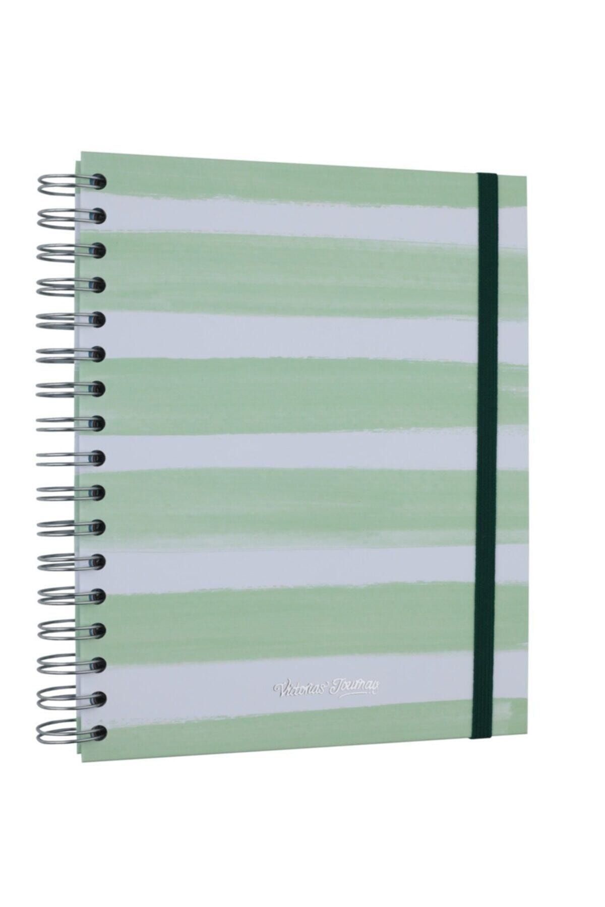 Victoria's Journals Stripes 2021 Green Süresiz Ajanda - Planlayıcı 17x24 Cm