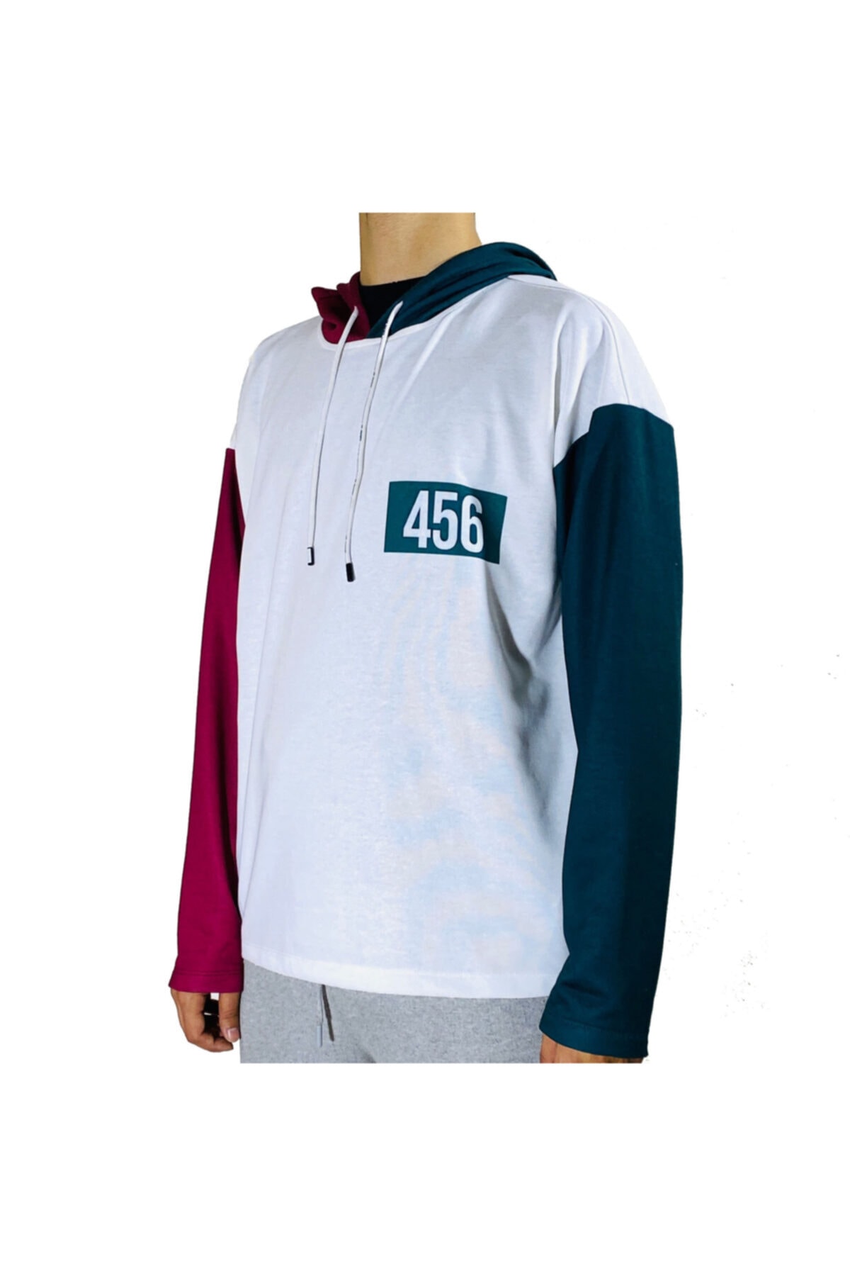 Asortik Butik Squid Game Oversize Beyaz Üç Iplik Sweatshirt Unisex