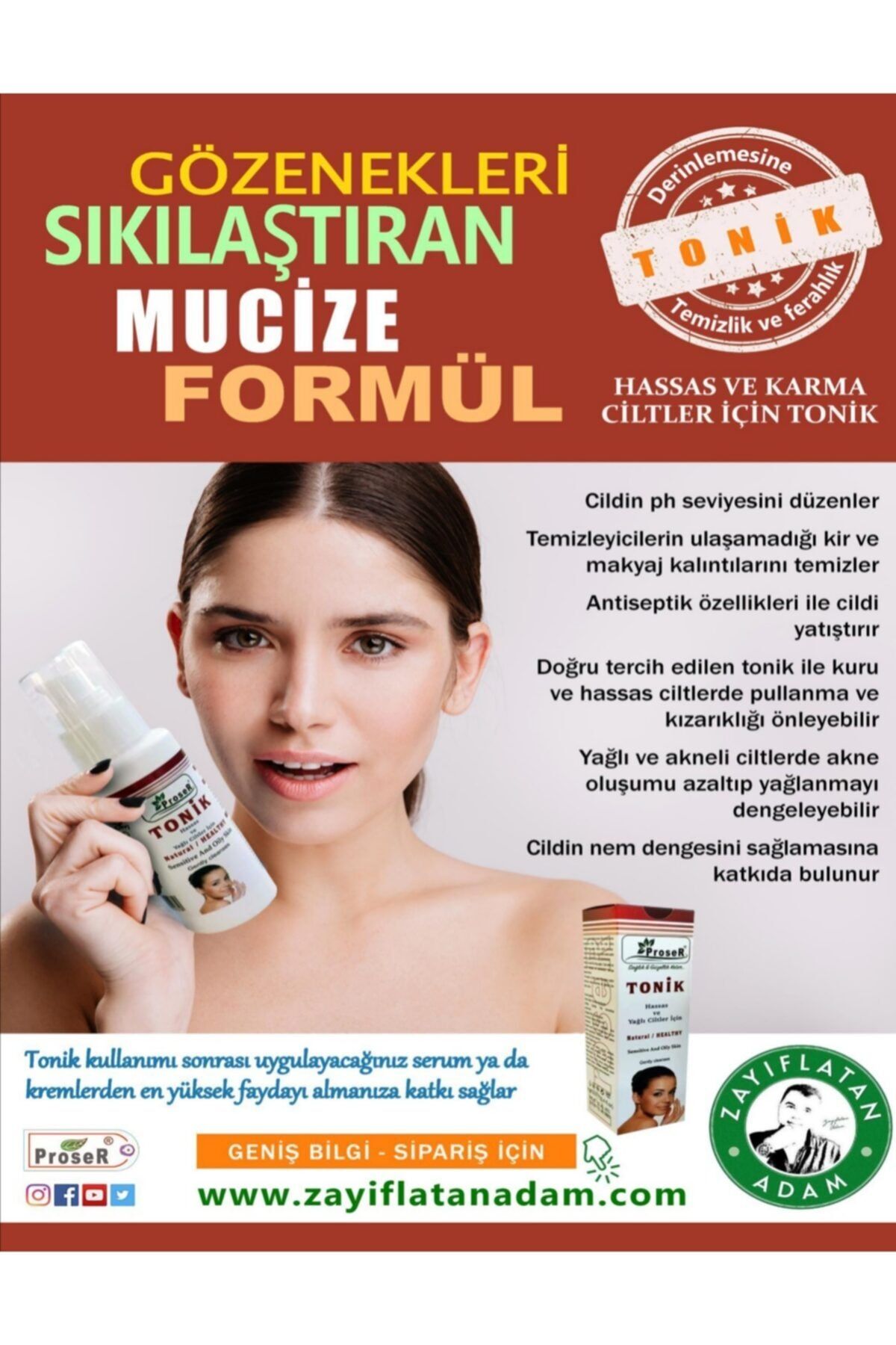 proser Hassas Ve Yağlı Ciltler Için Tonik