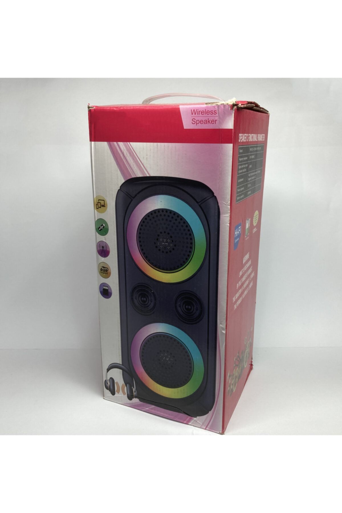 Teefoncu Jbk-8902 Renkli Led Aydınlatmalı Bluetooth Hoparlör(radyo/usb/bluetooth/sd/aux/mikrofon Bağlantısı)