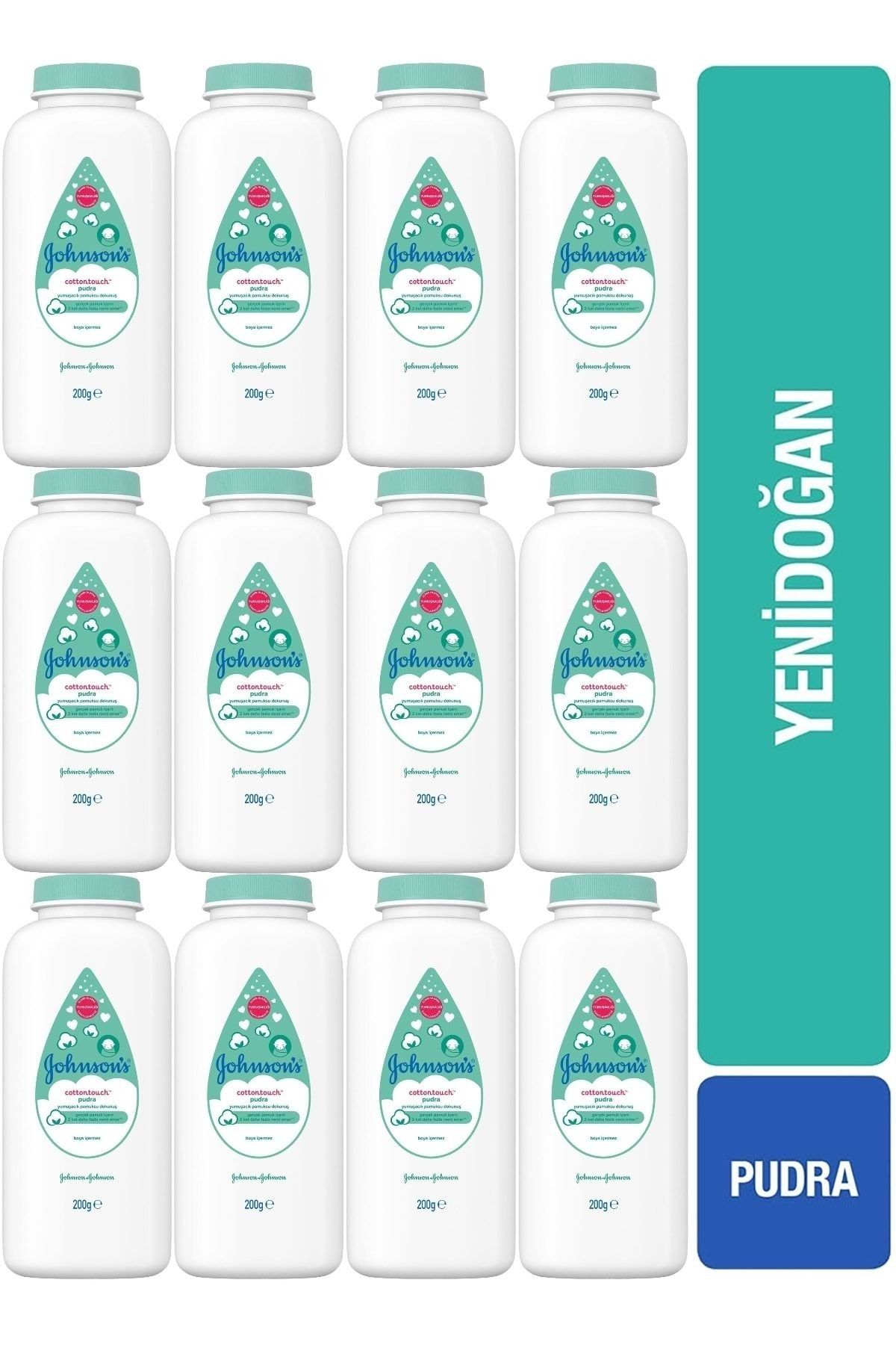 Johnson´s Baby Johnsons Baby Bebek Pudrası 200gr Cotton Touch Yeni Doğan (12 Li Set)