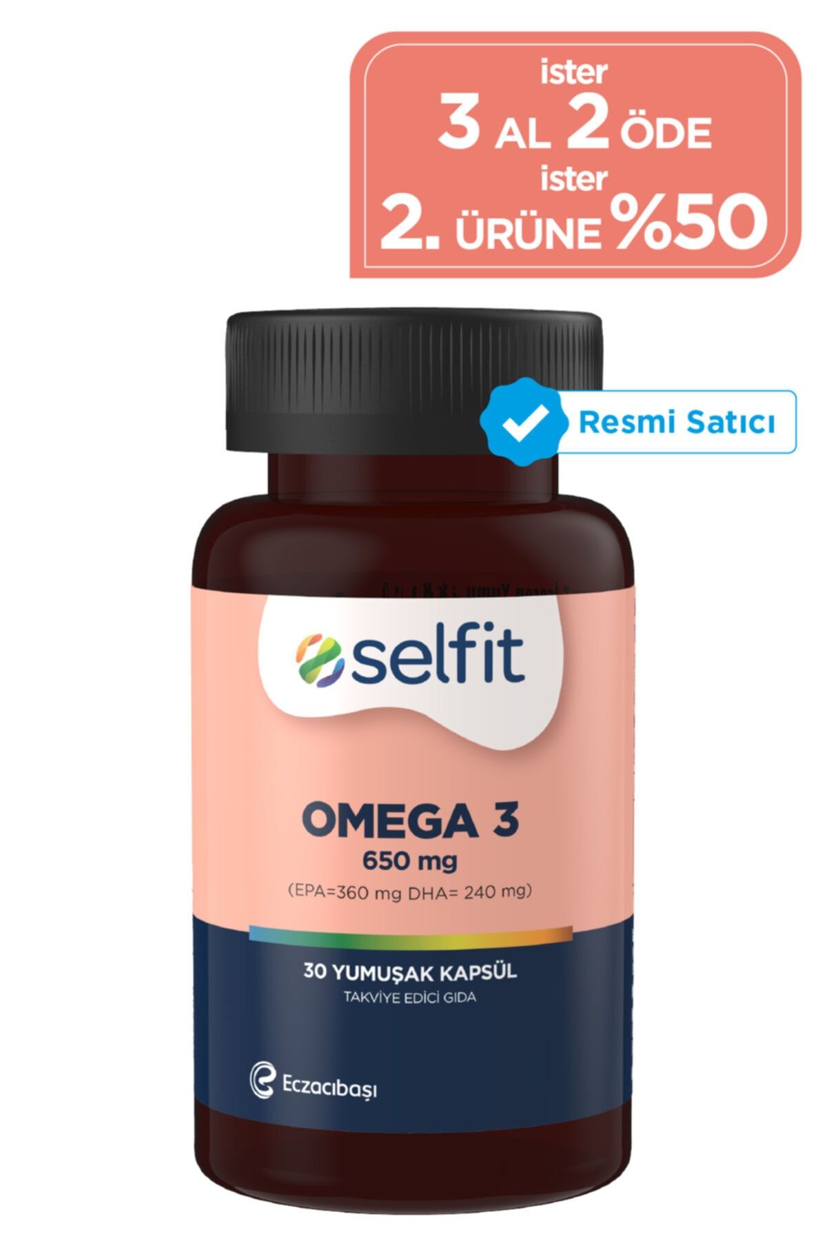 Eczacıbaşı Selfit Omega 3 650 Mg 30 Kapsül Balık Yağı - Son Kullanma Tarihi: 04.2023