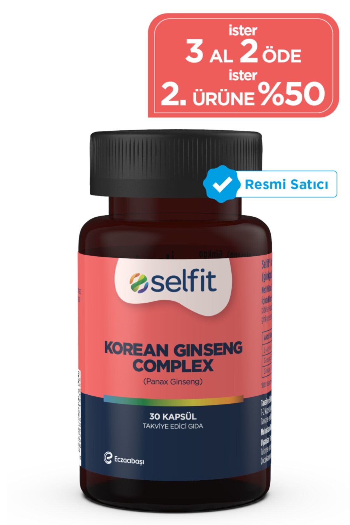 Eczacıbaşı Selfit KOREAN GİNSENG COMPLEX (PANAX GİNSENG)-Son Kullanma Tarihi: 09.2023