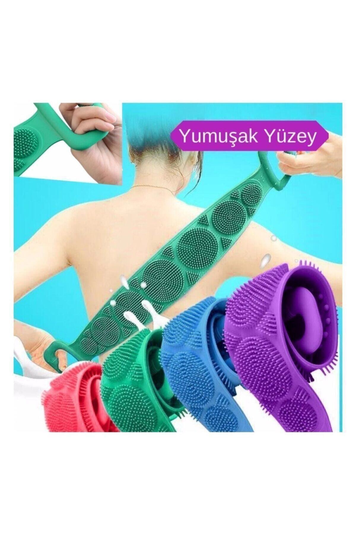 FİRSTWORK Banyo Sırt Kesesi Çift Taraflı Silikon Duş Lifi Fırçası 70 Cm