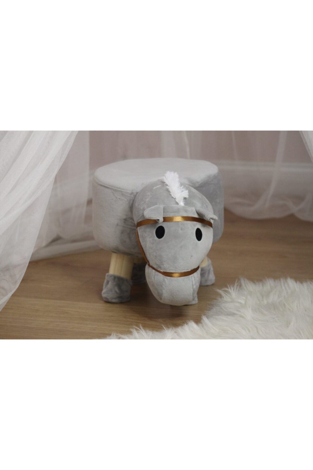 Bijuland Home Sevimli At Peluş Çocuk Taburesi