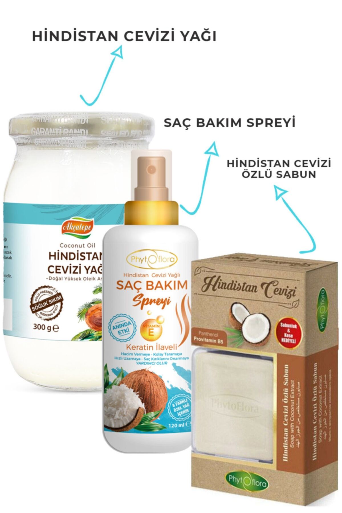 akçatepe Hindistan Cevizi Yağı Bakım Seti