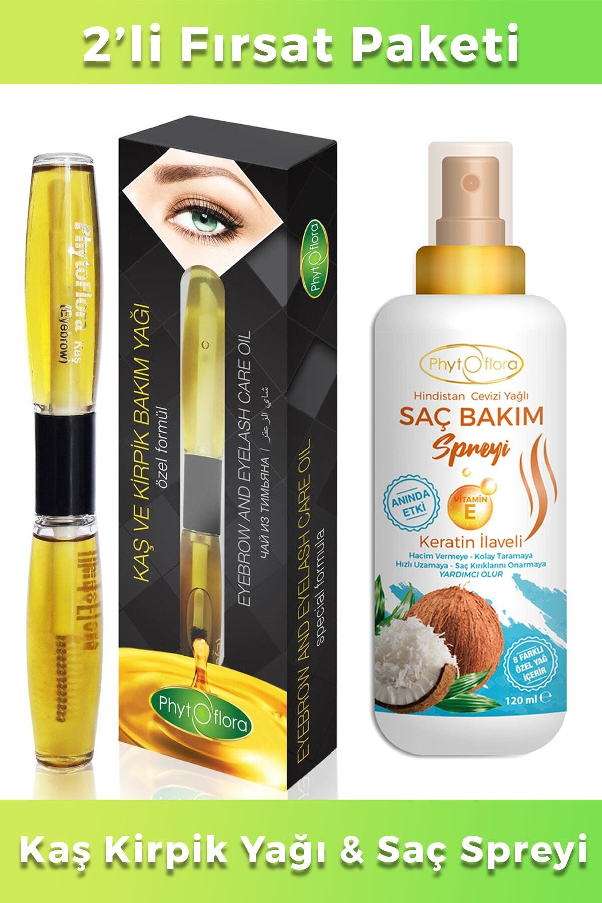 Phytoflora Hindistan Cevizi Yağlı Saç Spreyi 120ml Ve Kaş Kirpik Bakım Yağı