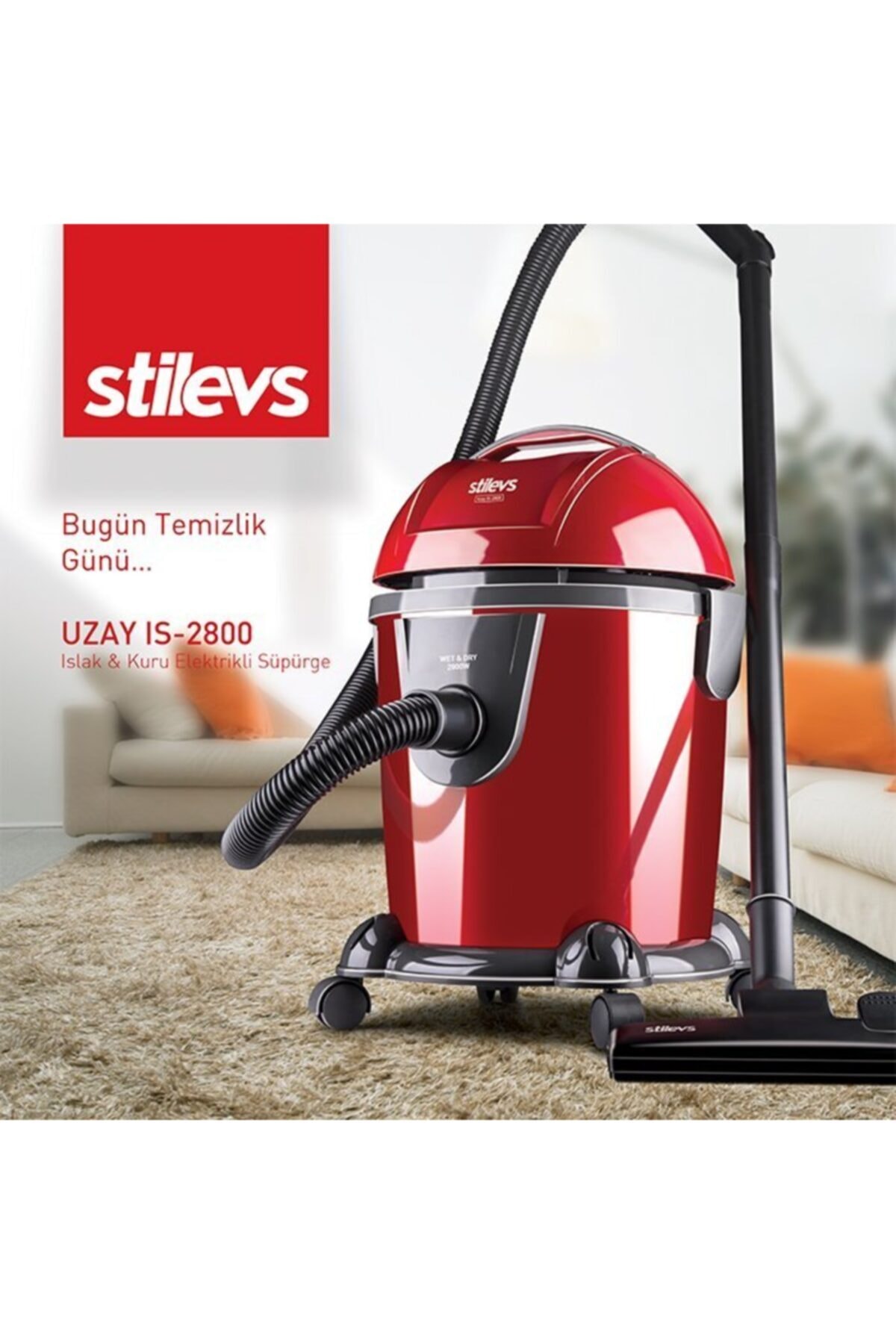 Stilevs Uzay Is-2800 Islak Kuru Toz Torbalı Elektrikli Süpürge Is-2800