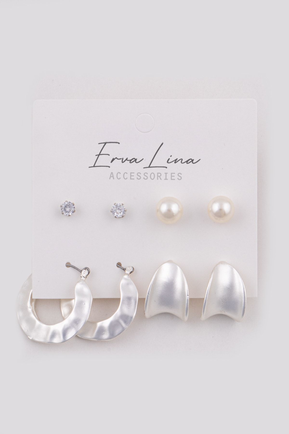 Ervalina 4 Çift Tasarım Kombin Küpe Set 0258