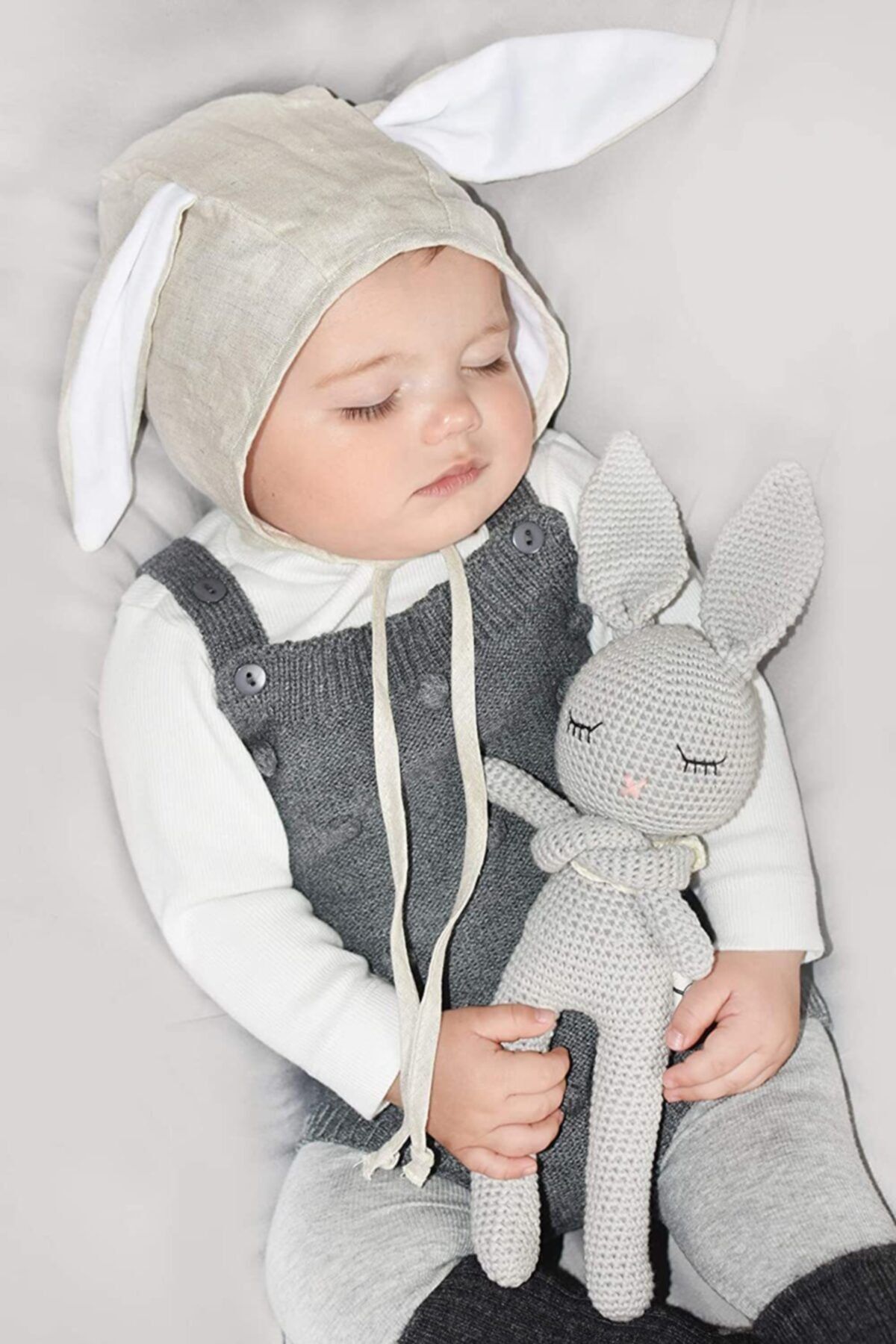 Fiyonka Doğal Örgü Uyku Arkadaşı Tavşan Amigurumi Uyku Arkadaşı