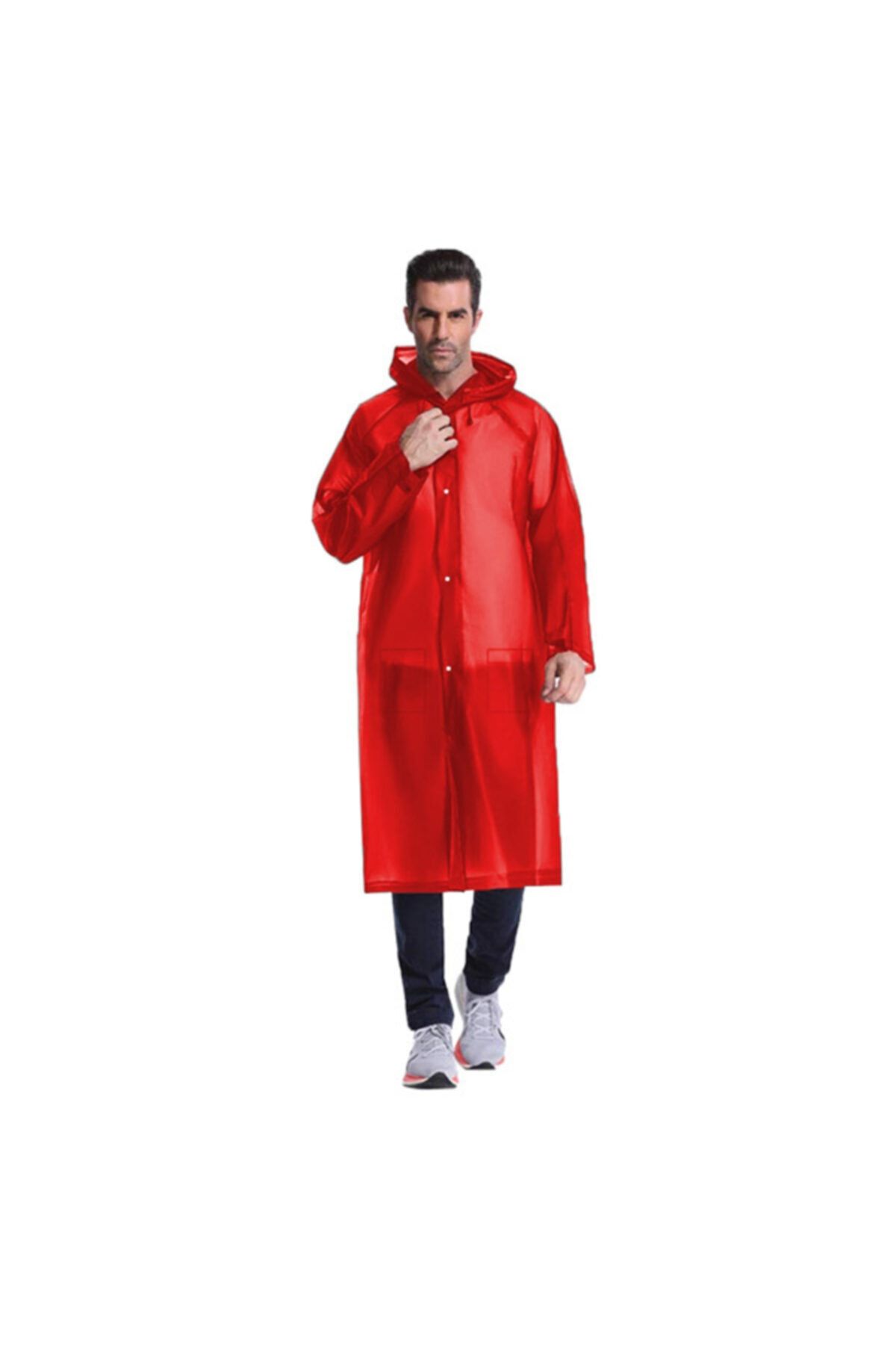 elifeoutdoor 11011 Pvc Cep Yağmurluk (kırmızı) Xxl