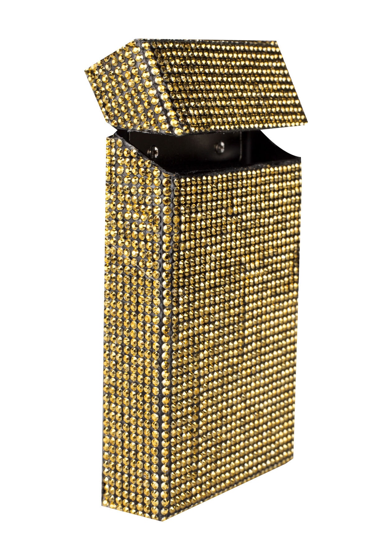 NESGIFT Kadın Gold Swarovski Taşlı Ince Sigara Kutusu