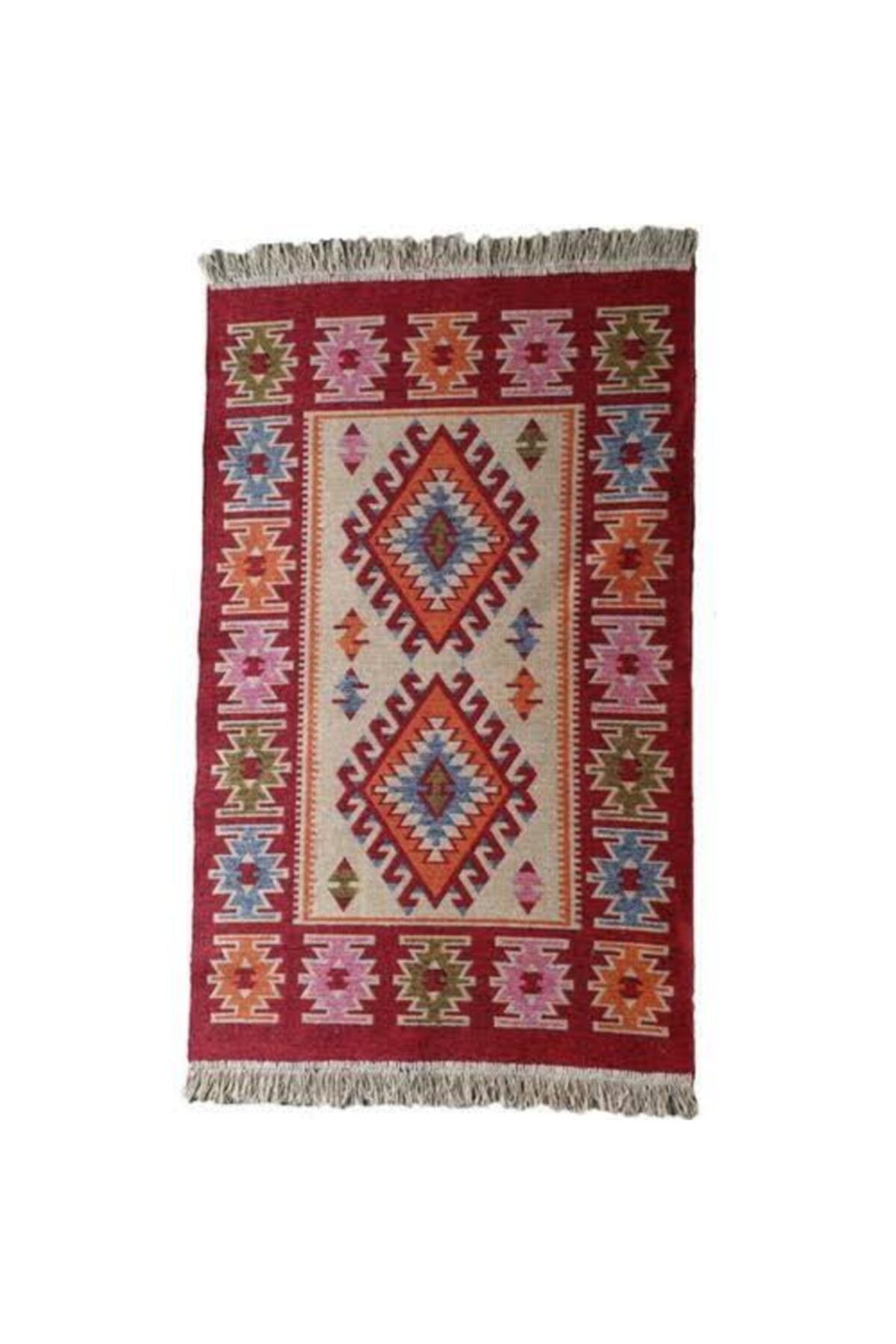 Özcan Tasarım Çift Taraflı Antik Tarz Kilim ( Kırmızı )