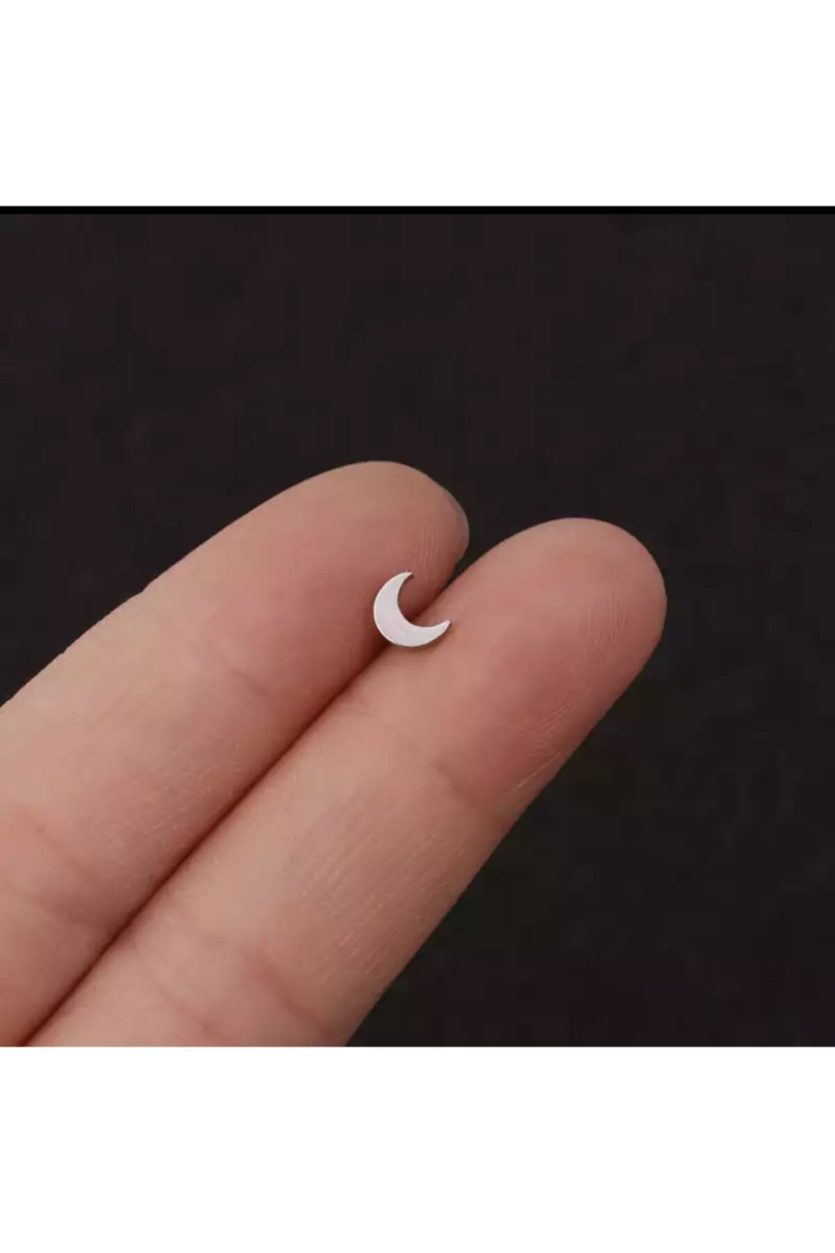 TAKIKRALI Taşsız Hilal \\ Ay Cerrahi Çelik Silver Tragus Helix Piercing
