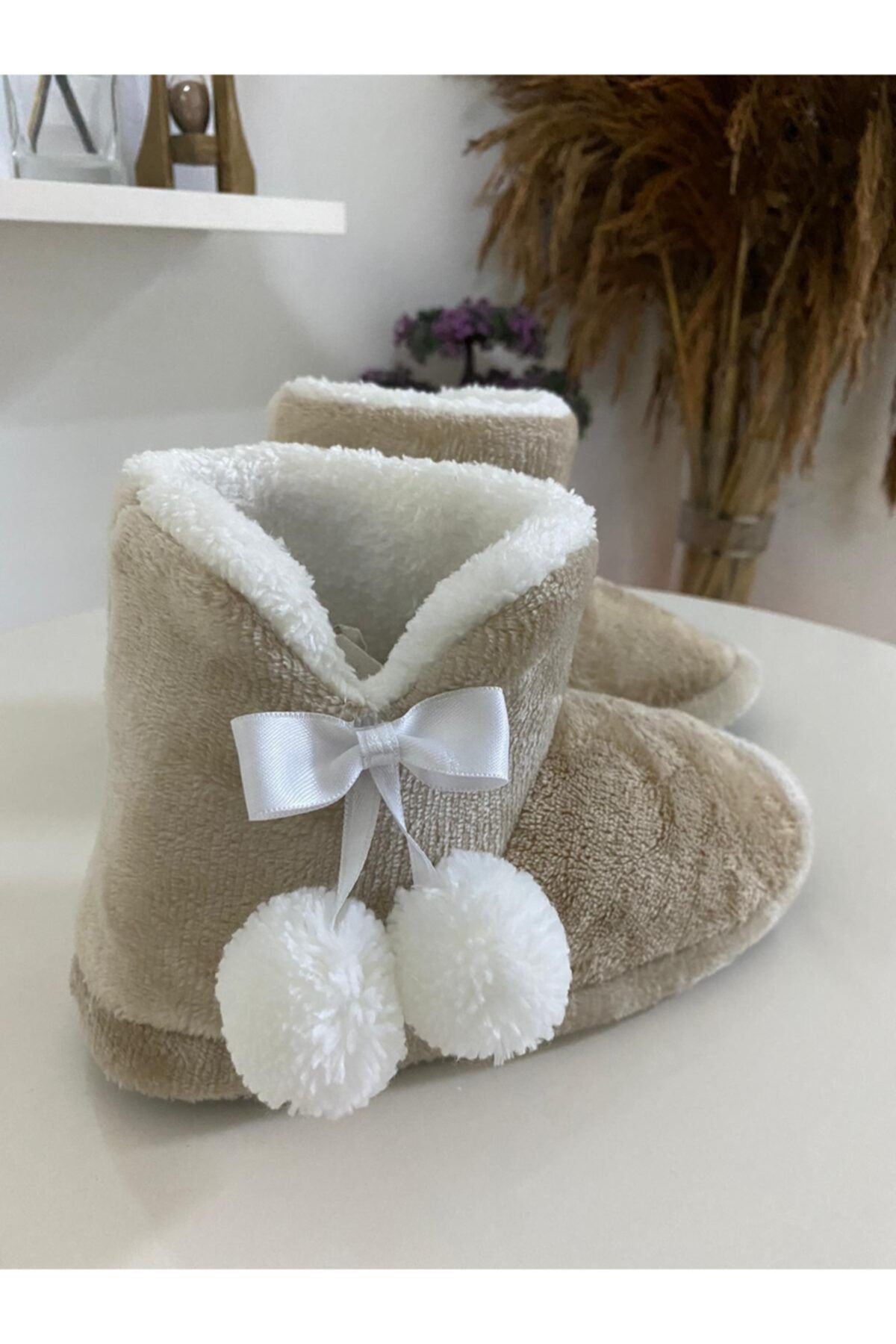 AB COLLECTİN Ponponlu Kışlık Vizon Çocuk Panduf