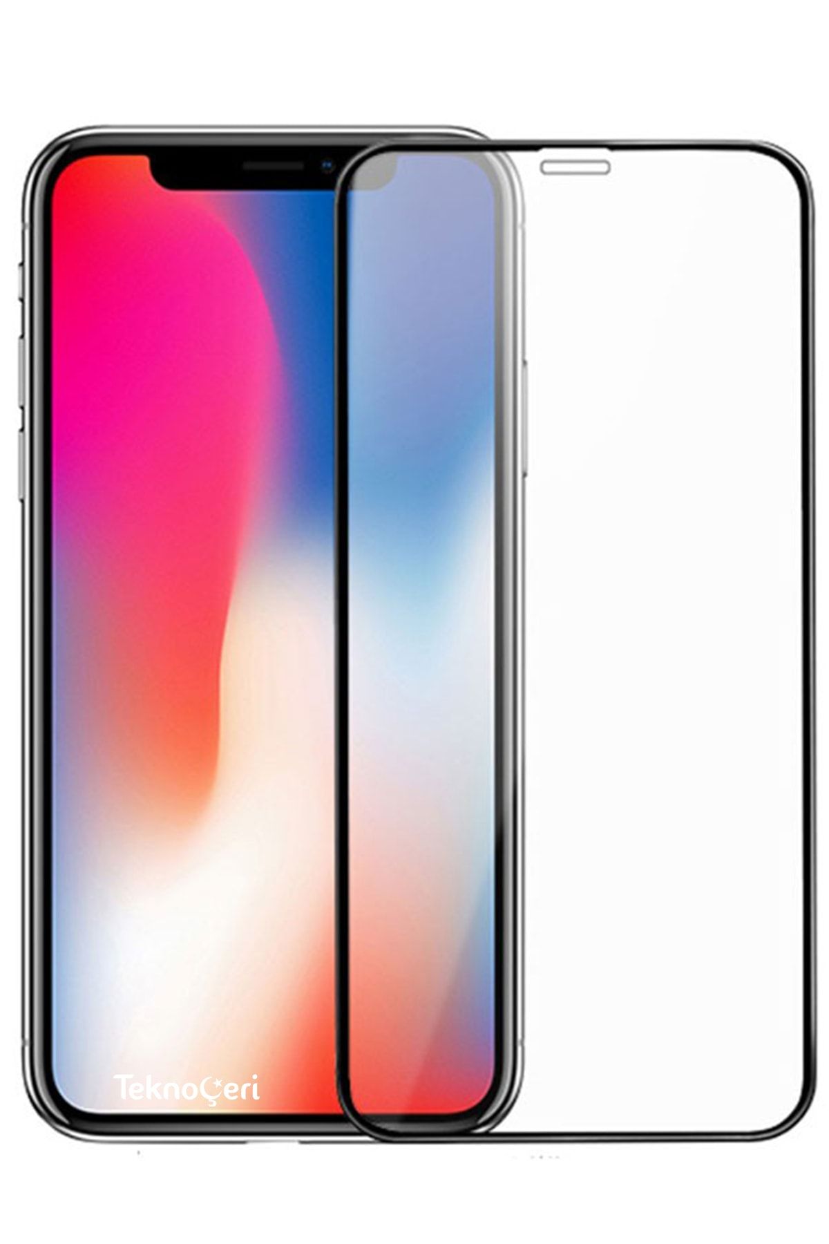 Teknoçeri Iphone X / Xs Uyumlu 6d Tam Kaplayan Kırılmaz Cam Ekran Koruyucu