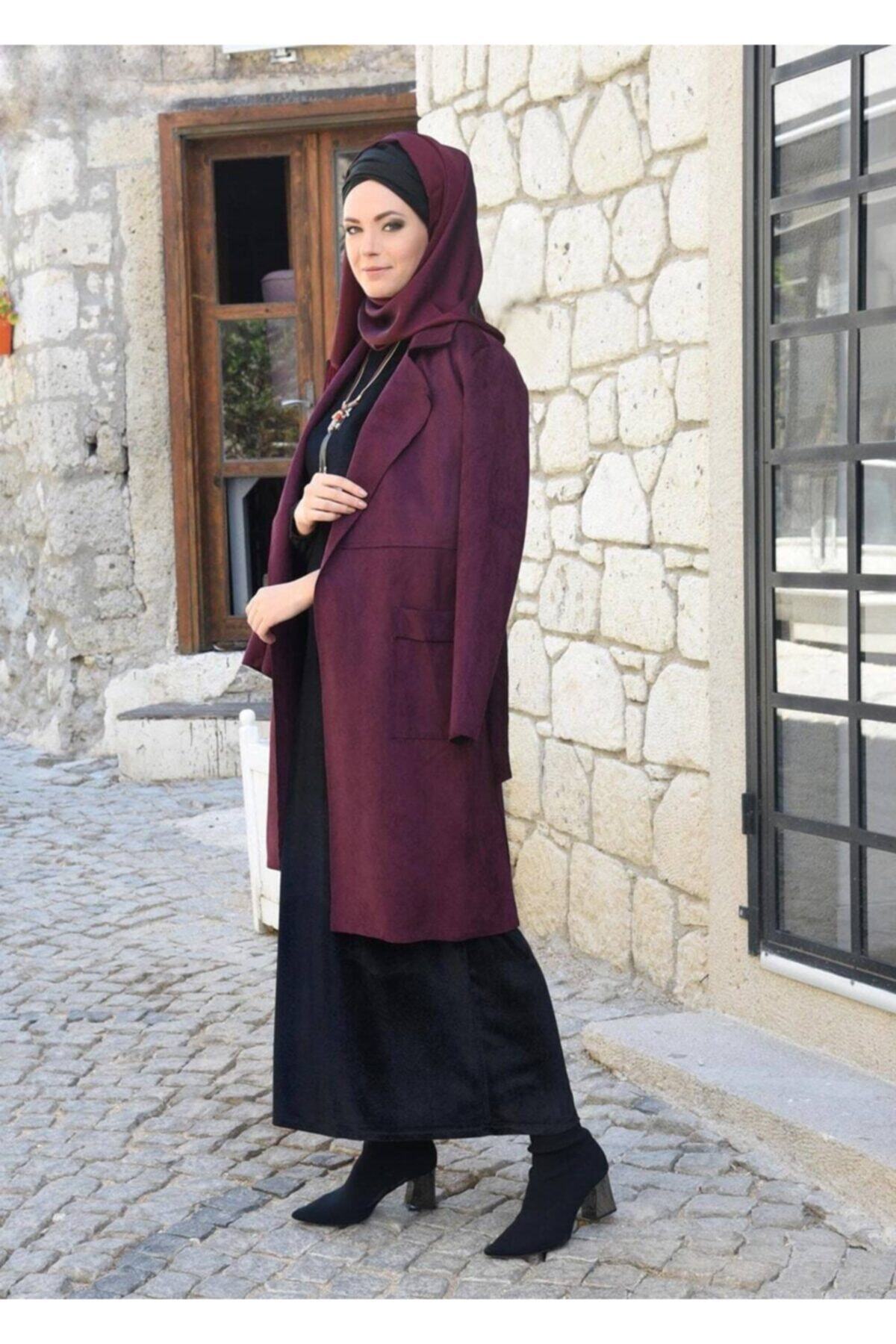 TRENDTESETTÜR Kuşaklı Süet Kaban 5617