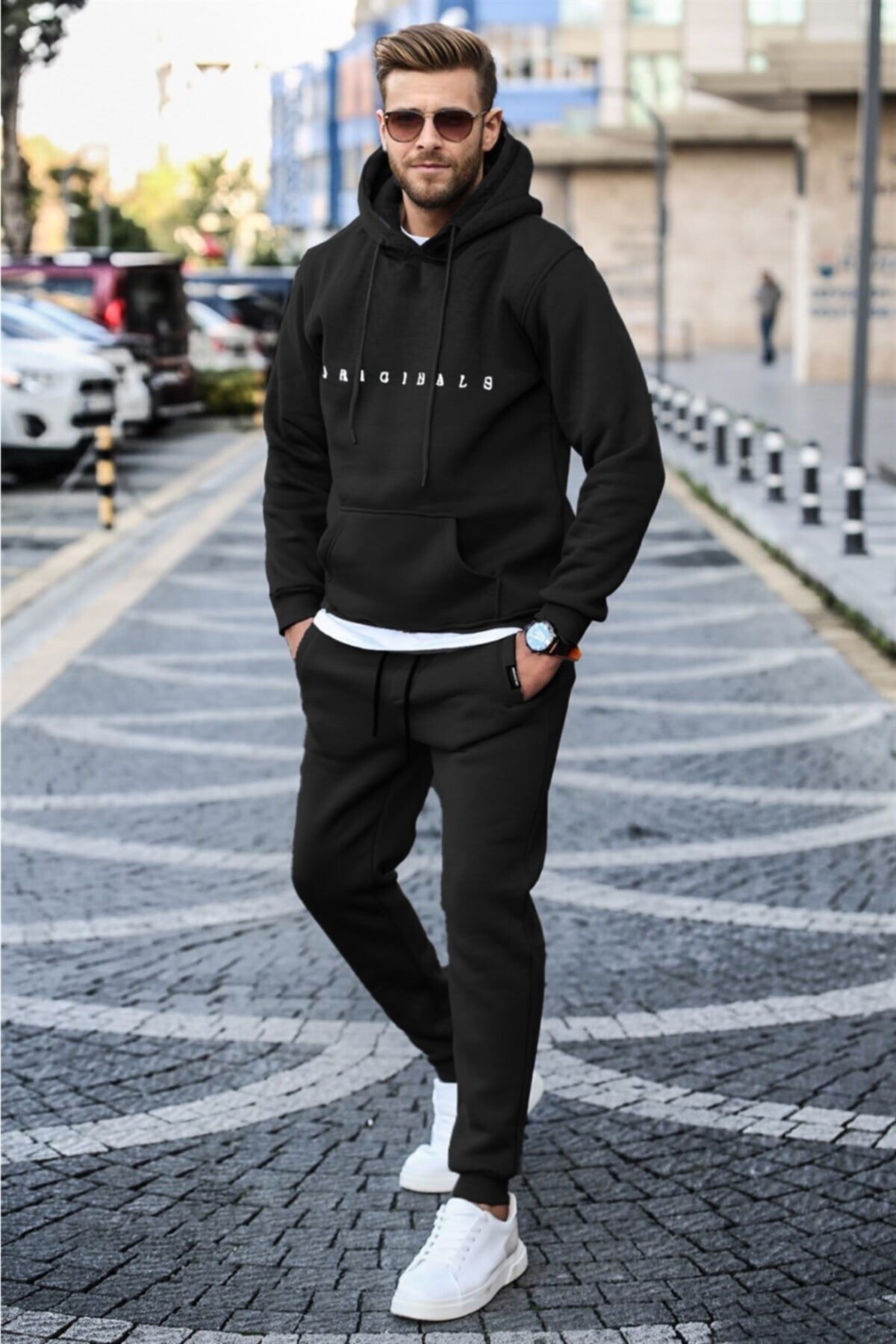 Madmext Erkek Siyah Eşofman Takımı 5644