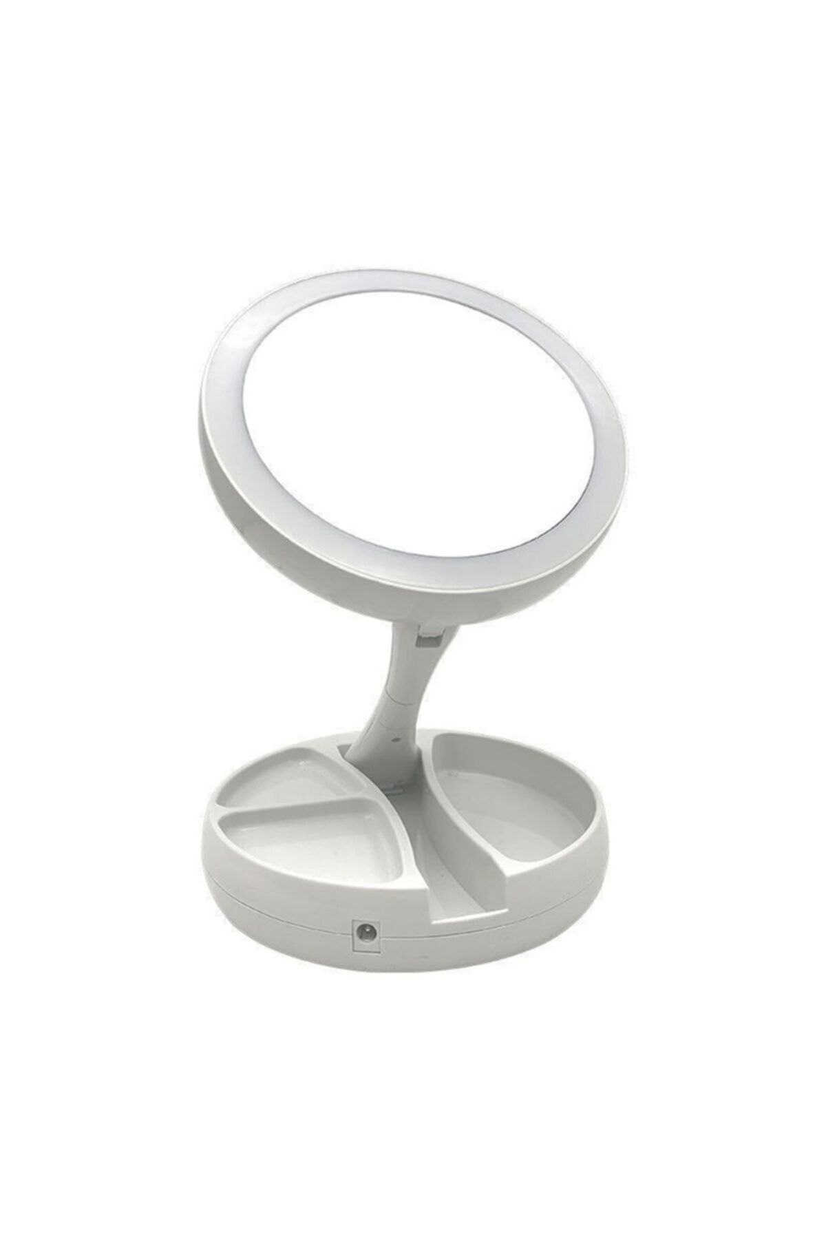 Kılıfmerkezi Zamass Za-03 Led Işıklı Katlanabilir Çift Taraflı Büyüteçli Makyaj Aynası