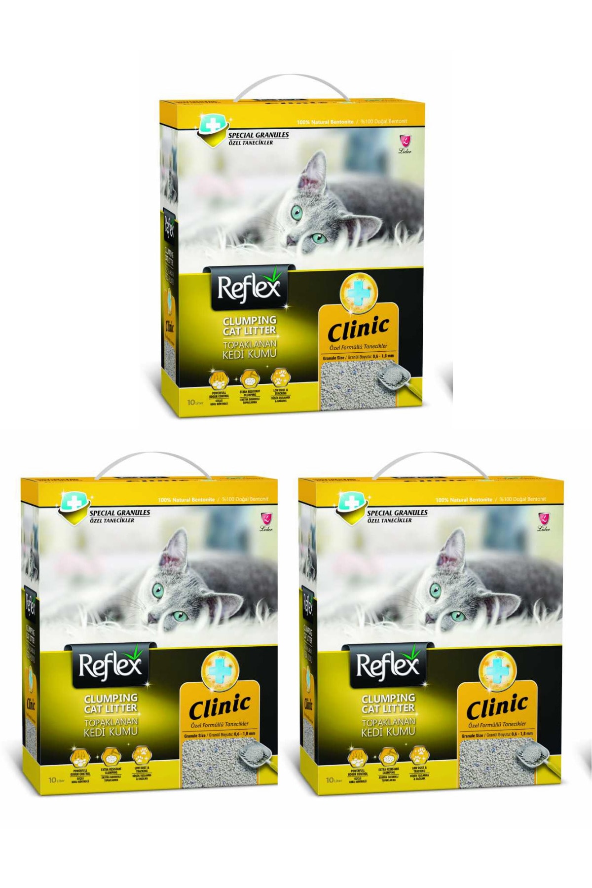 Reflex Klinik Kedi Kumu 10 Lt X 3 Adet