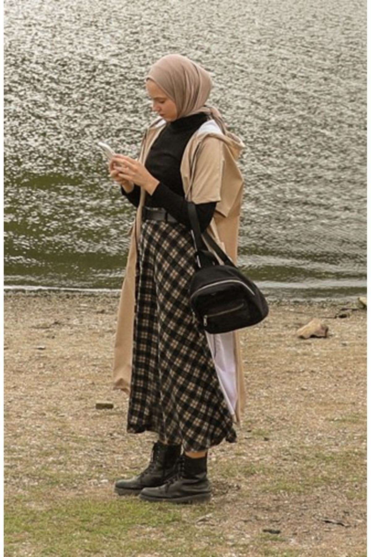 defnetesettür Kemerli Mevlana Etek - Bej