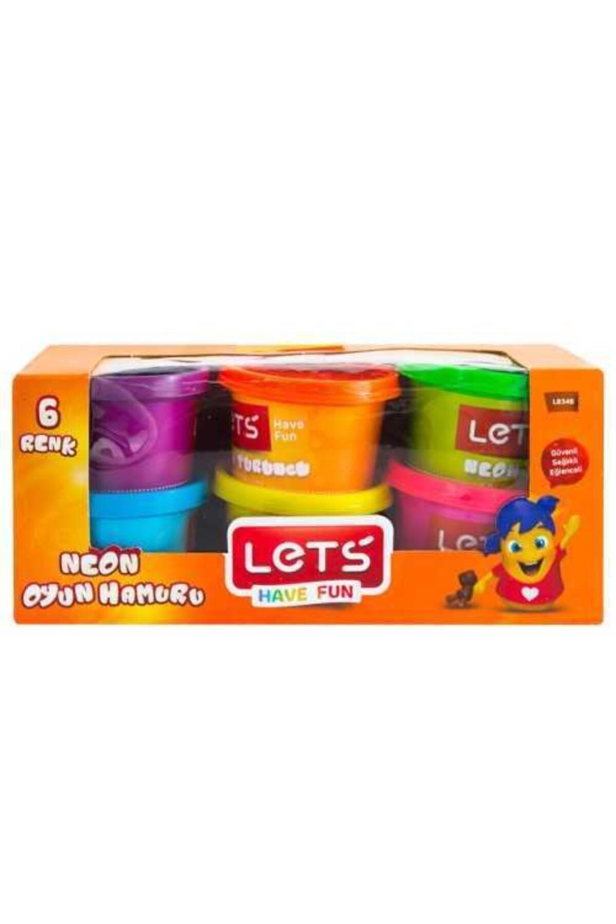 Lets Oyun Hamuru 6 Renk Fosforlu 600 Gr