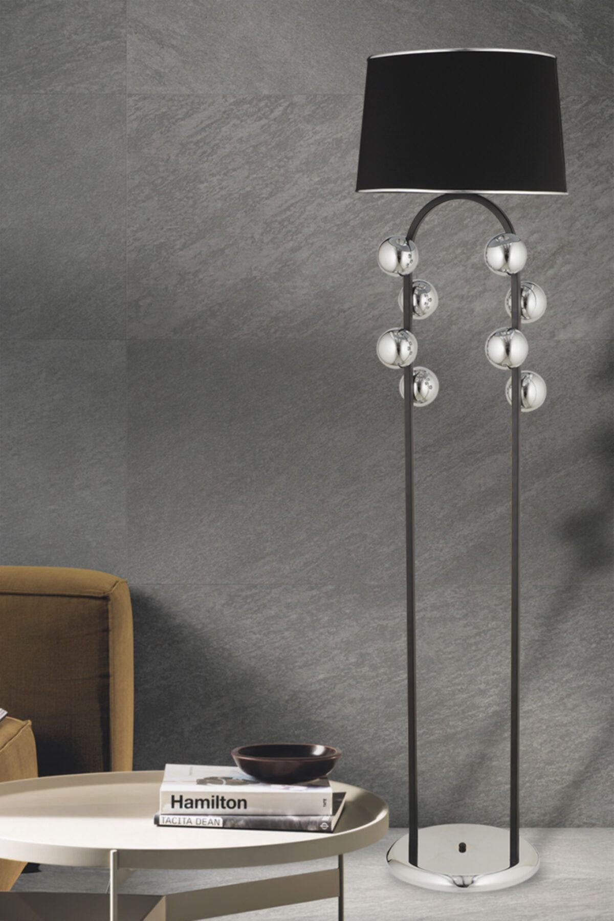 ESSLİGHT Pera Modern Tasarım Lambader Siyah Abajurlu